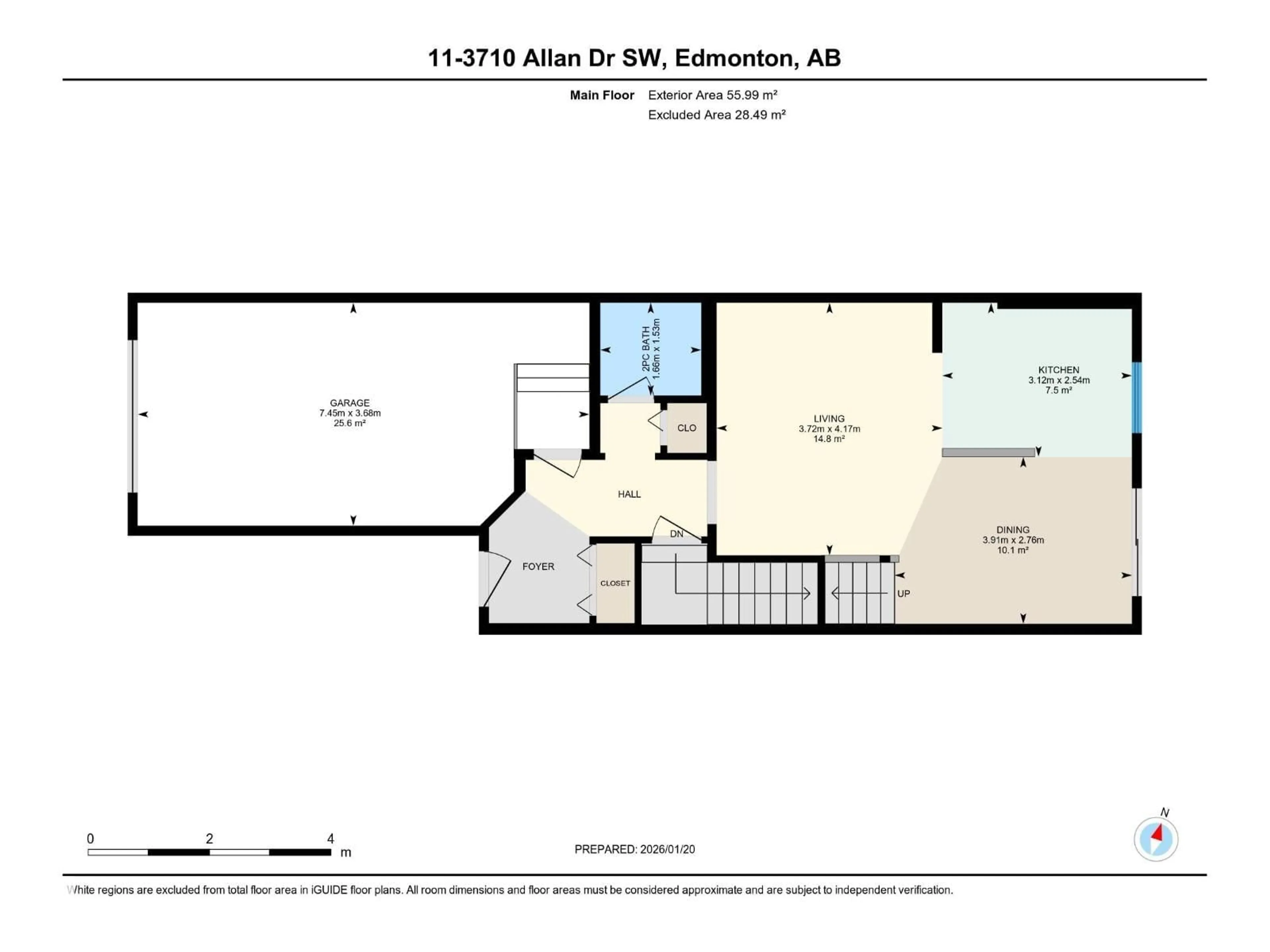 Floor plan for #11 - 3710 ALLAN DR, Edmonton Alberta T6W2C4
