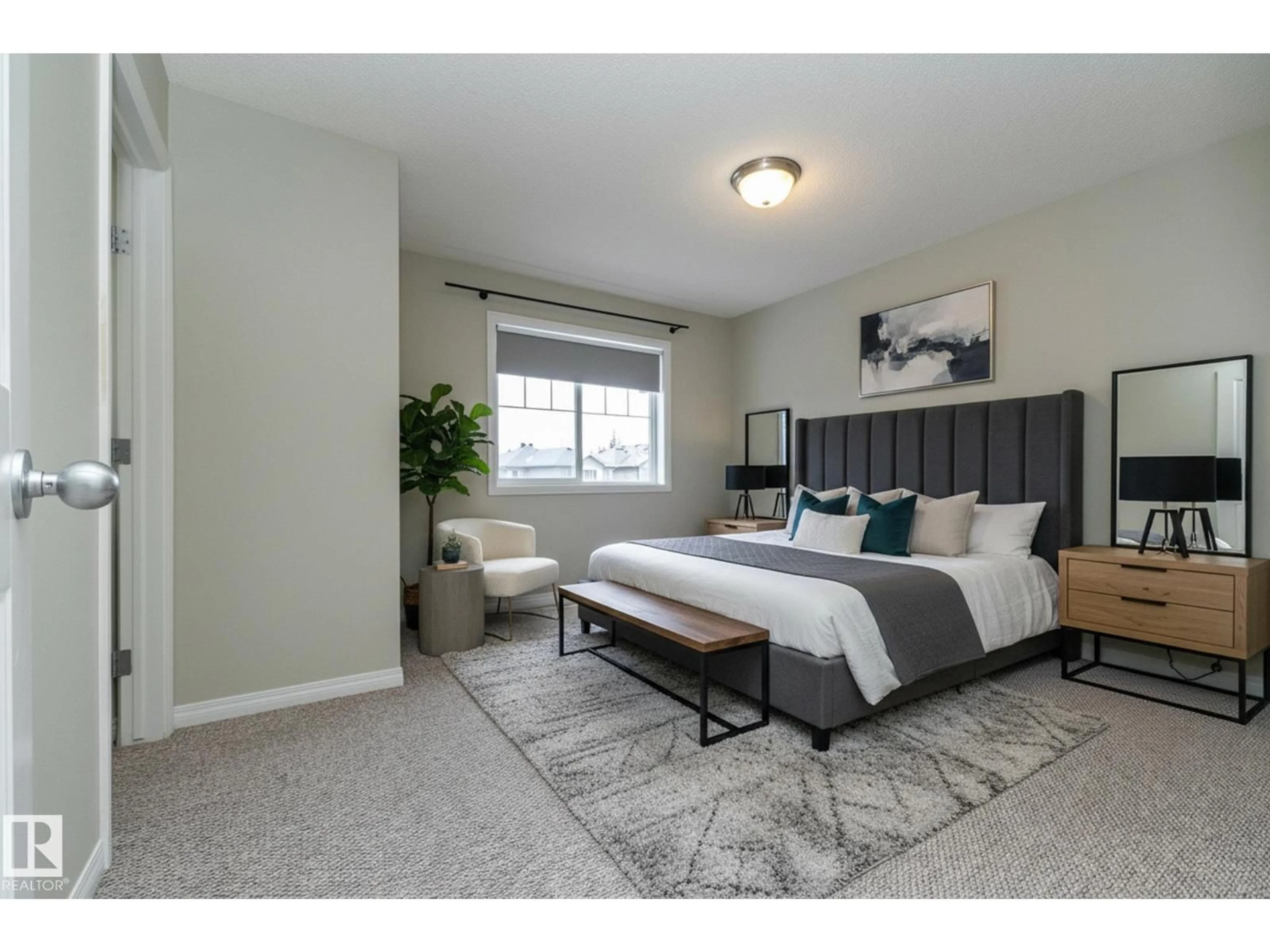 Bedroom with bed, carpet floor for 1897 RUTHERFORD RD, Edmonton Alberta T6W1P6