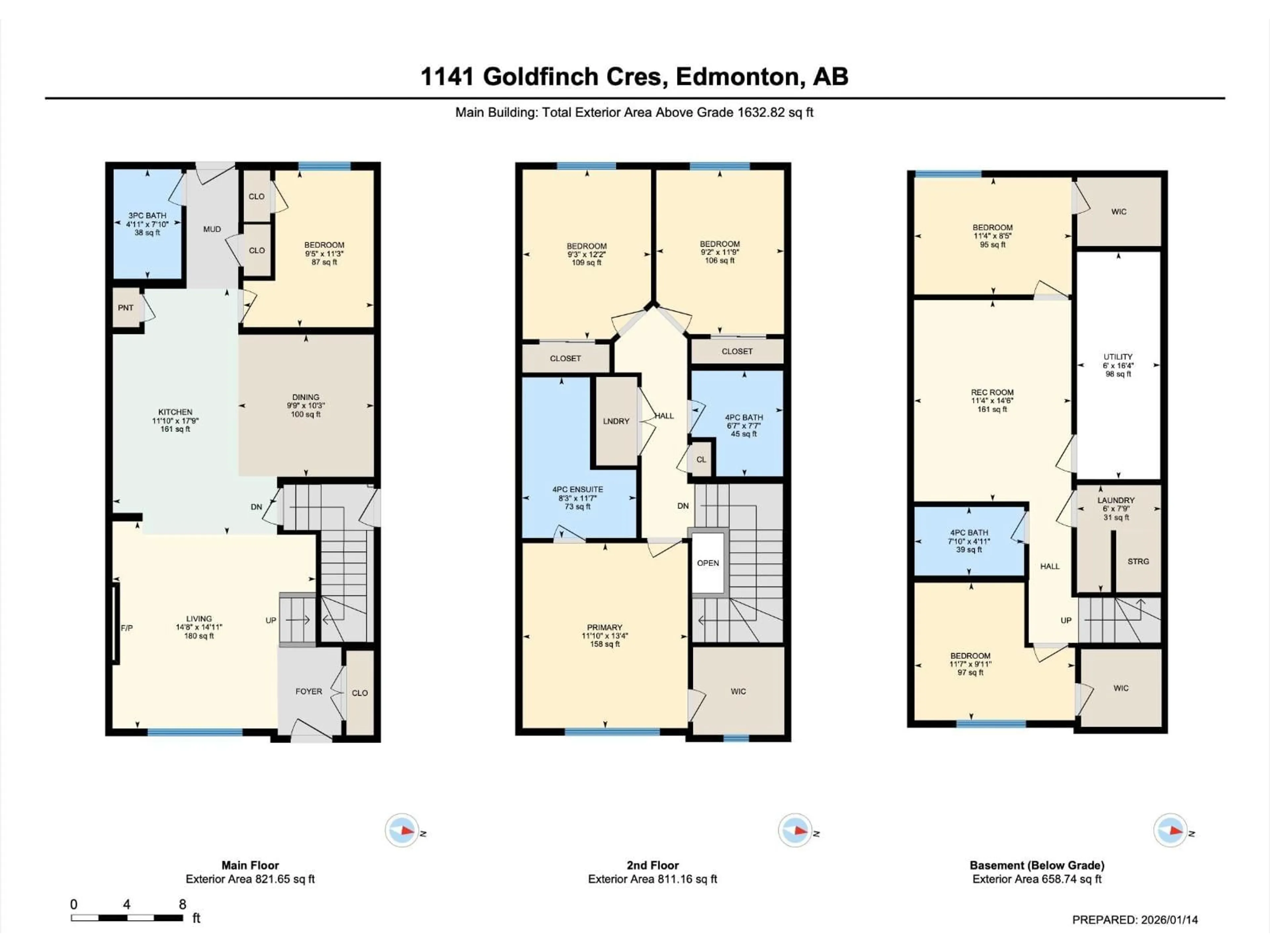 Floor plan for 1141 GOLDFINCH CRES, Edmonton Alberta T5S0R1