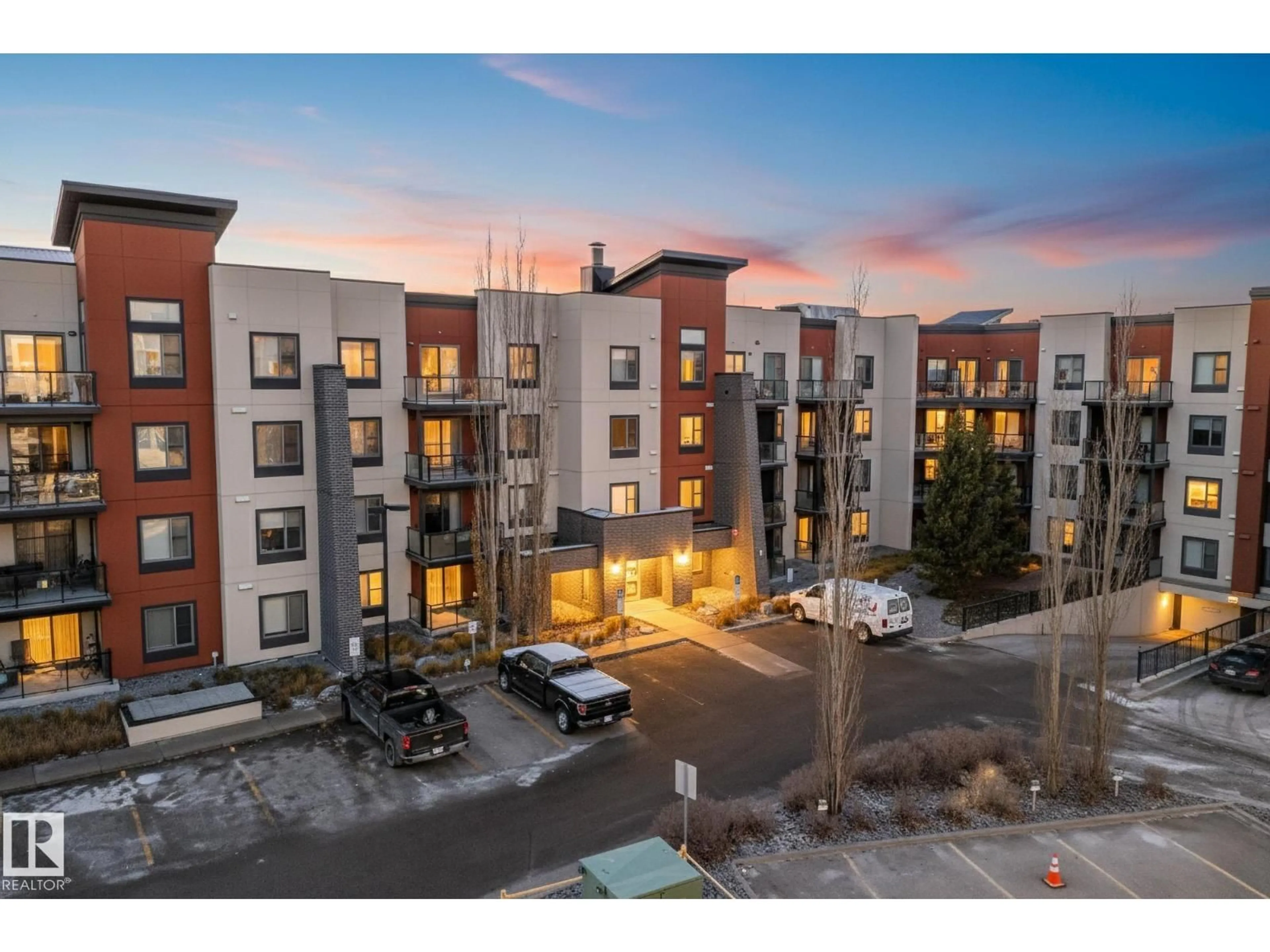 A pic from outside/outdoor area/front of a property/back of a property/a pic from drone, unknown for 308 - 247 AMBLESIDE LI, Edmonton Alberta T6W0V3