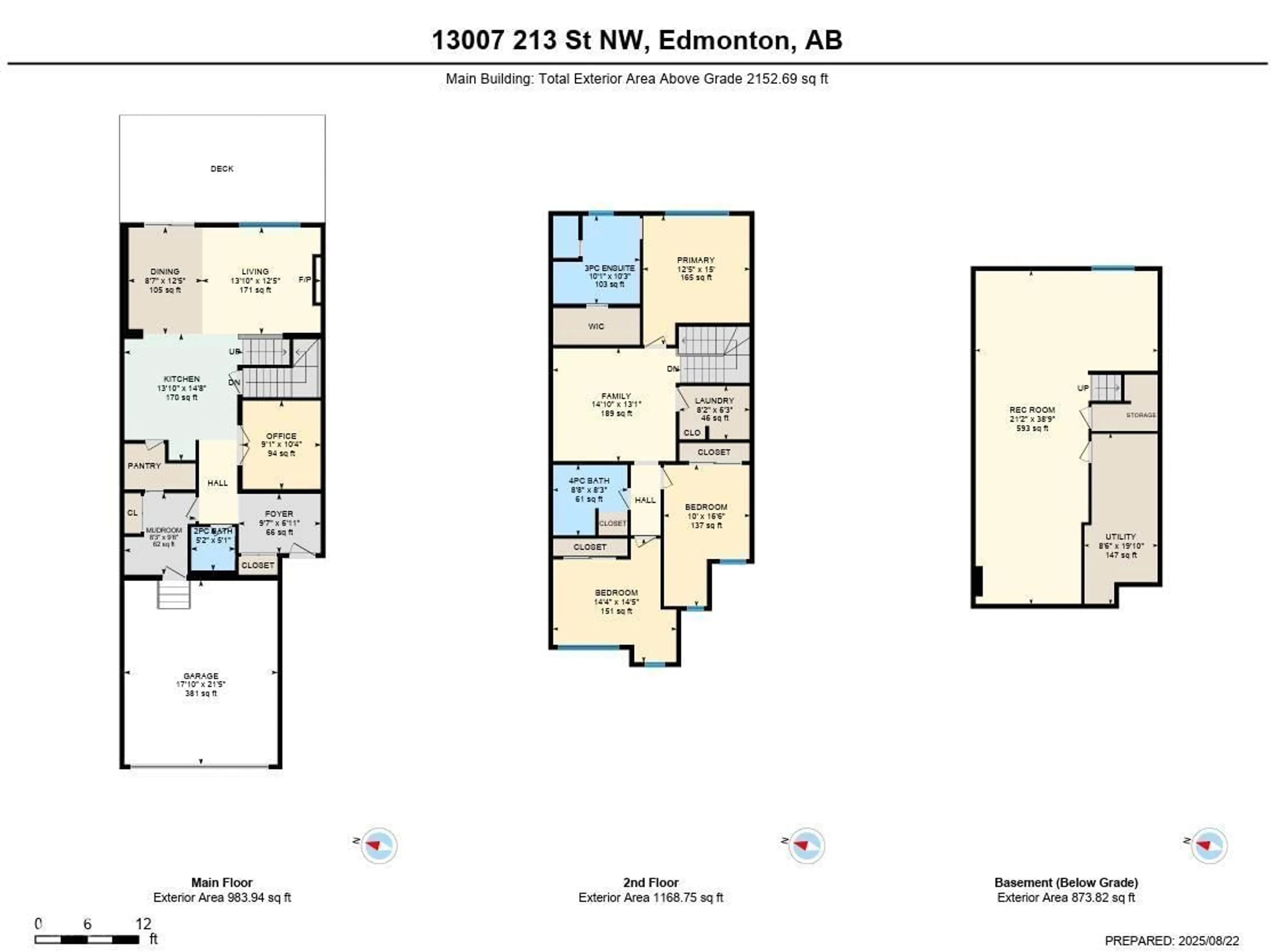Floor plan for 13007 213 ST, Edmonton Alberta T5S0T7