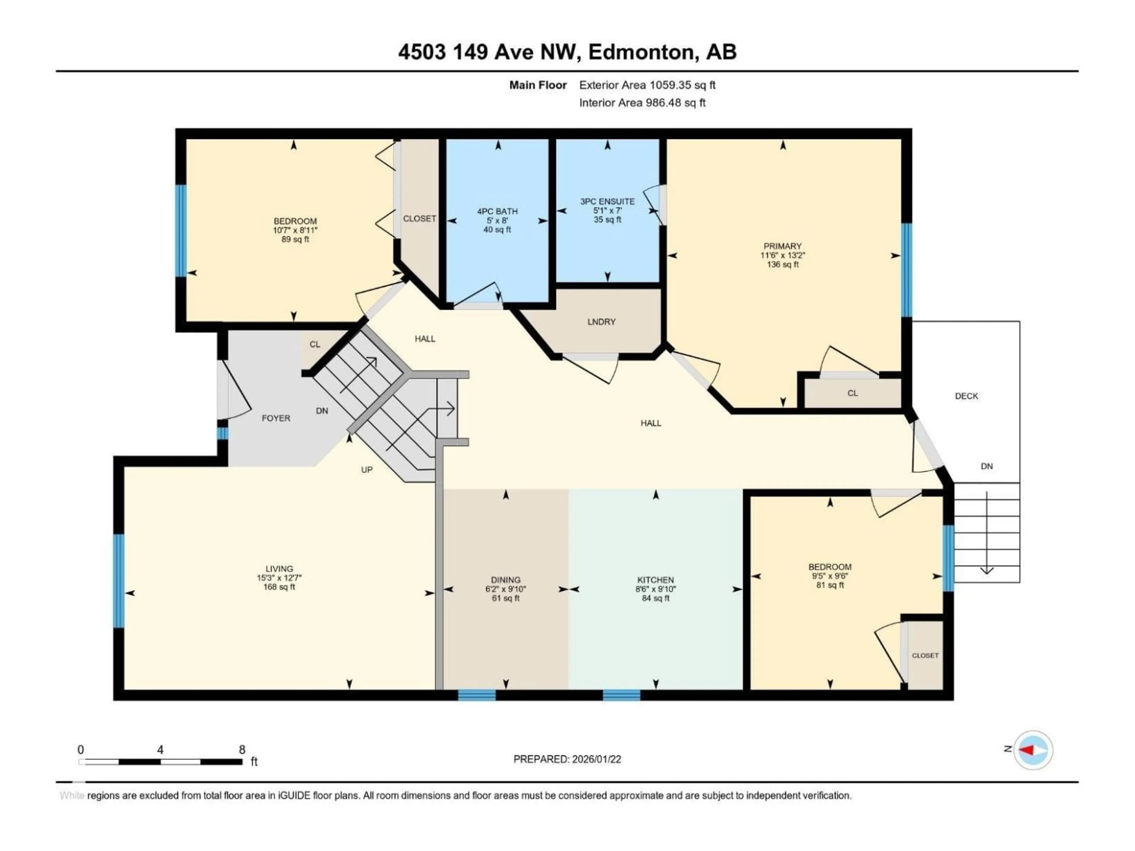 Floor plan for 4503 149 AV, Edmonton Alberta T5Y2Y9