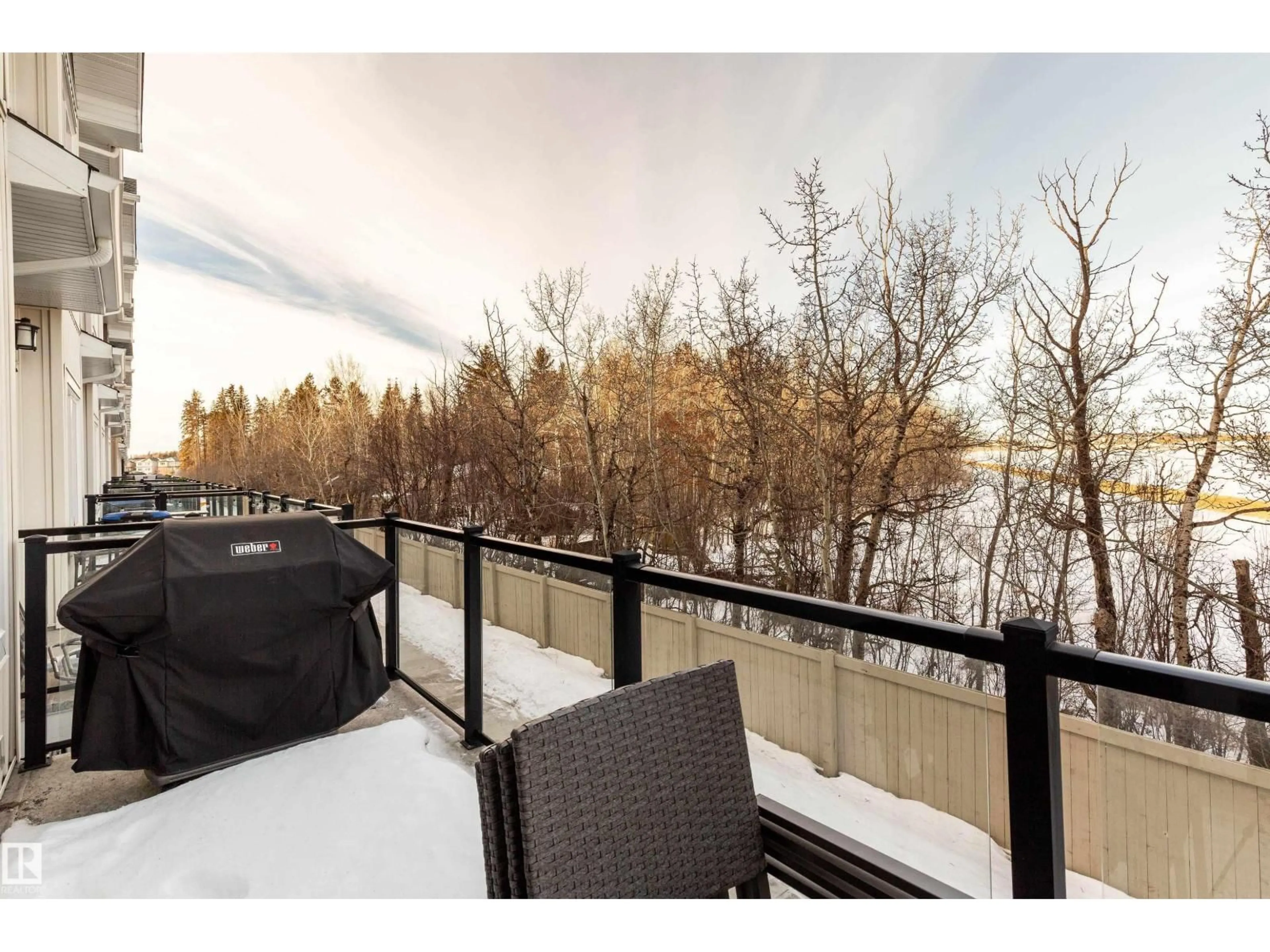 Balcony in the apartment, water/lake/river/ocean view for NW - 73 230 EDGEMONT RD, Edmonton Alberta T6M0Y8