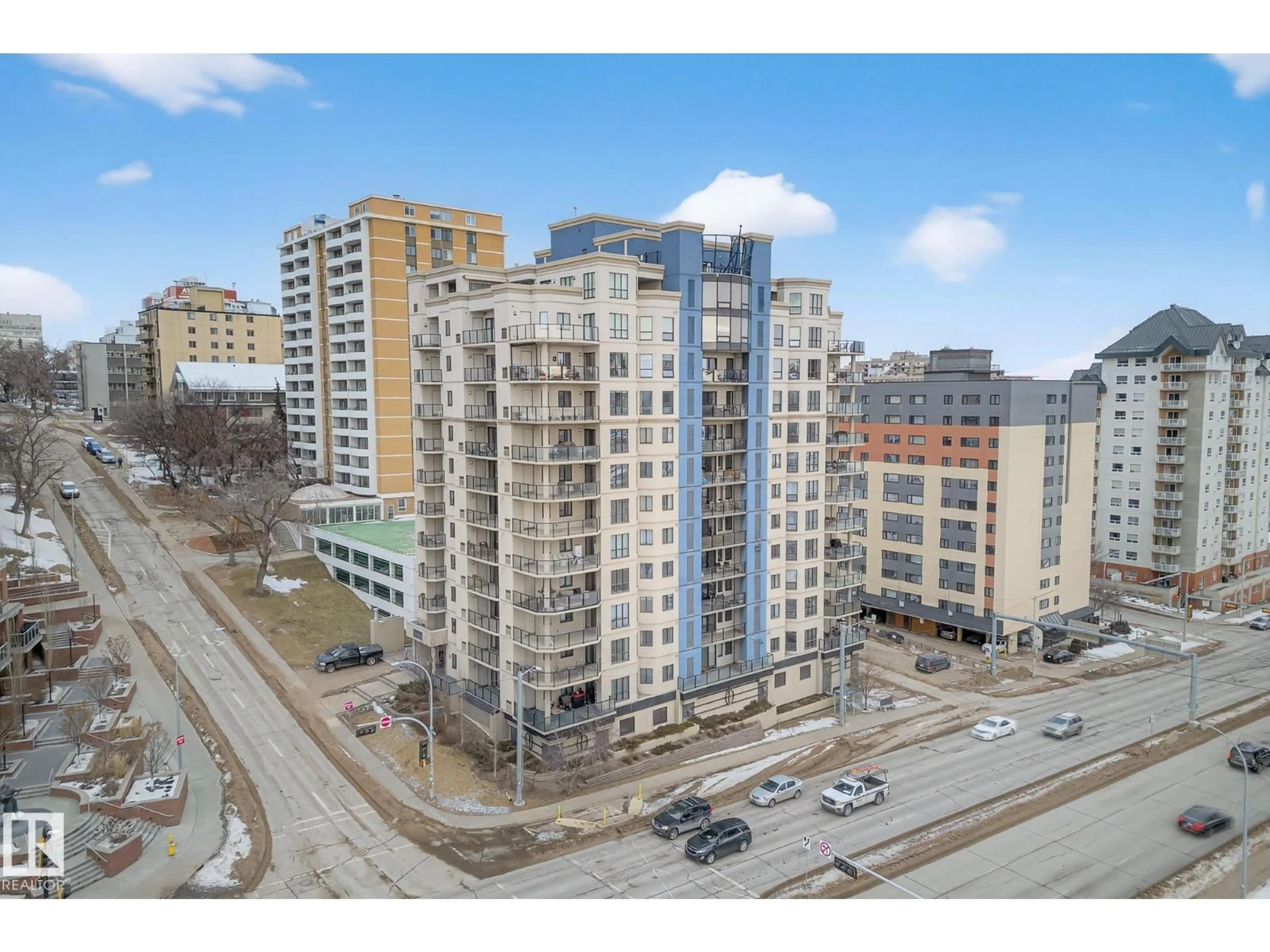 A pic from outside/outdoor area/front of a property/back of a property/a pic from drone, city buildings view from balcony for #203 - 9707 106 ST, Edmonton Alberta T5K0B7