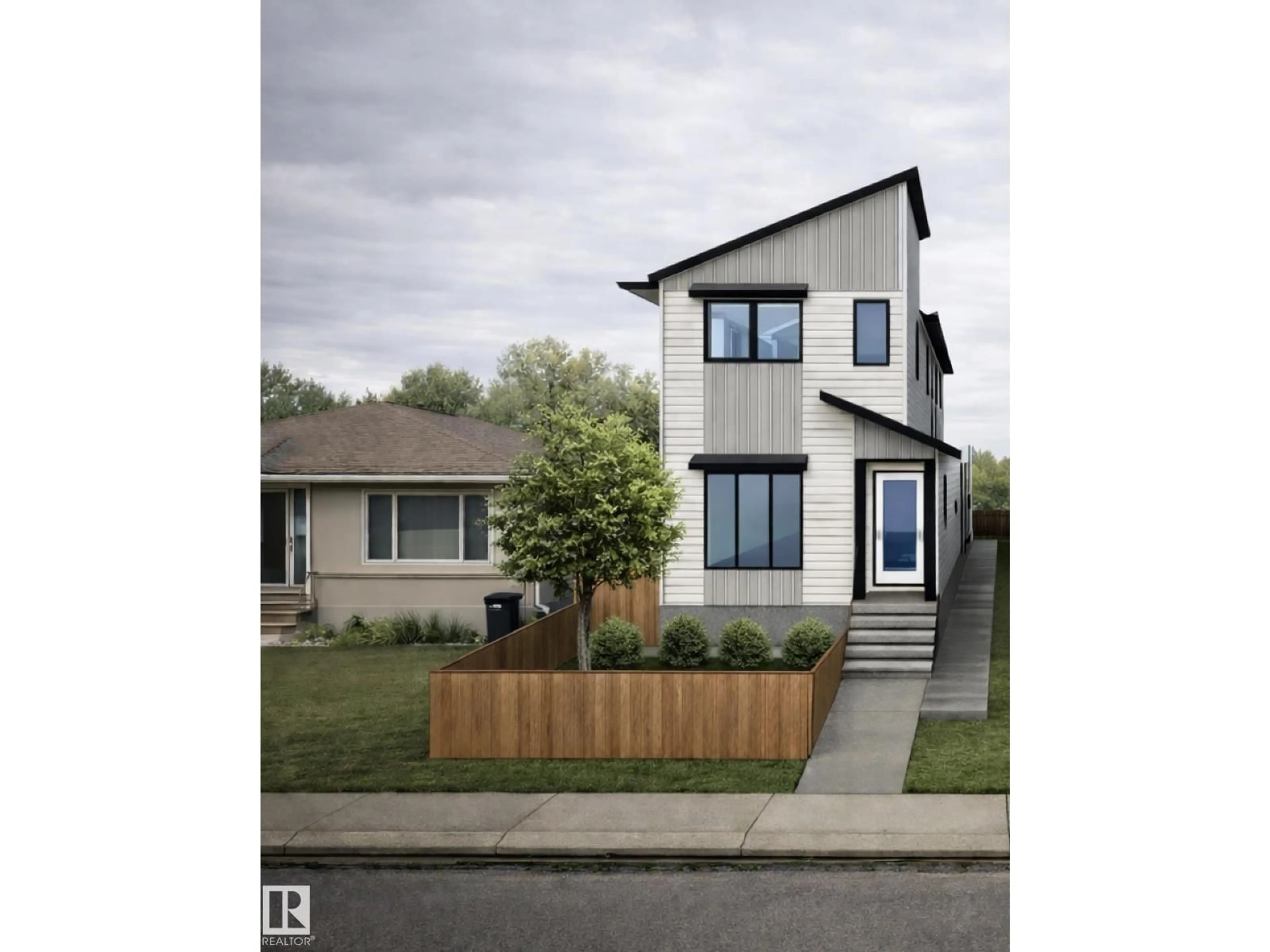 Home with vinyl exterior material, street for NW - 10916 & 10918 154 STREET, Edmonton Alberta T5P2J9