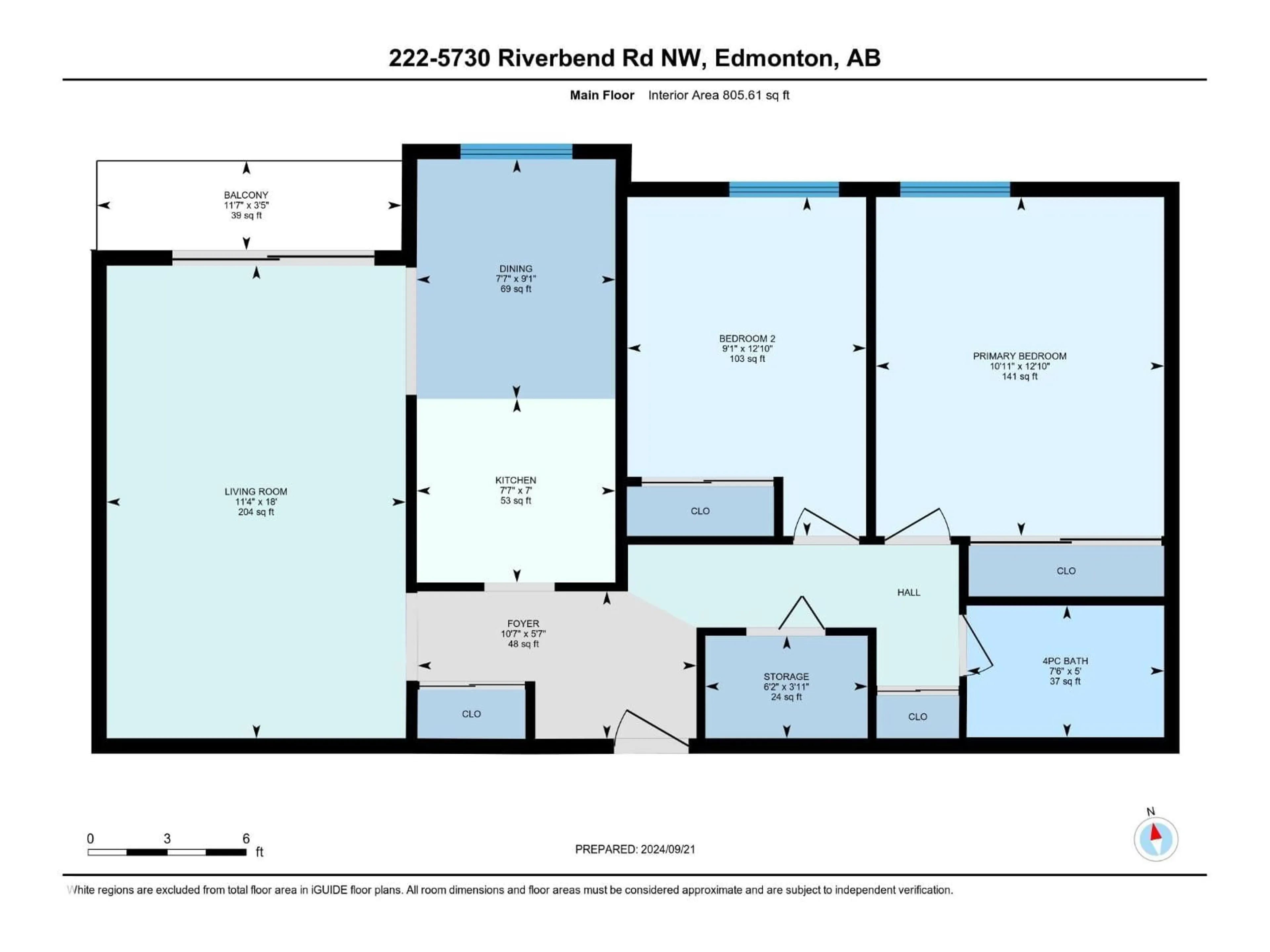 Floor plan for #222 - 5730 RIVERBEND RD, Edmonton Alberta T6H4T4