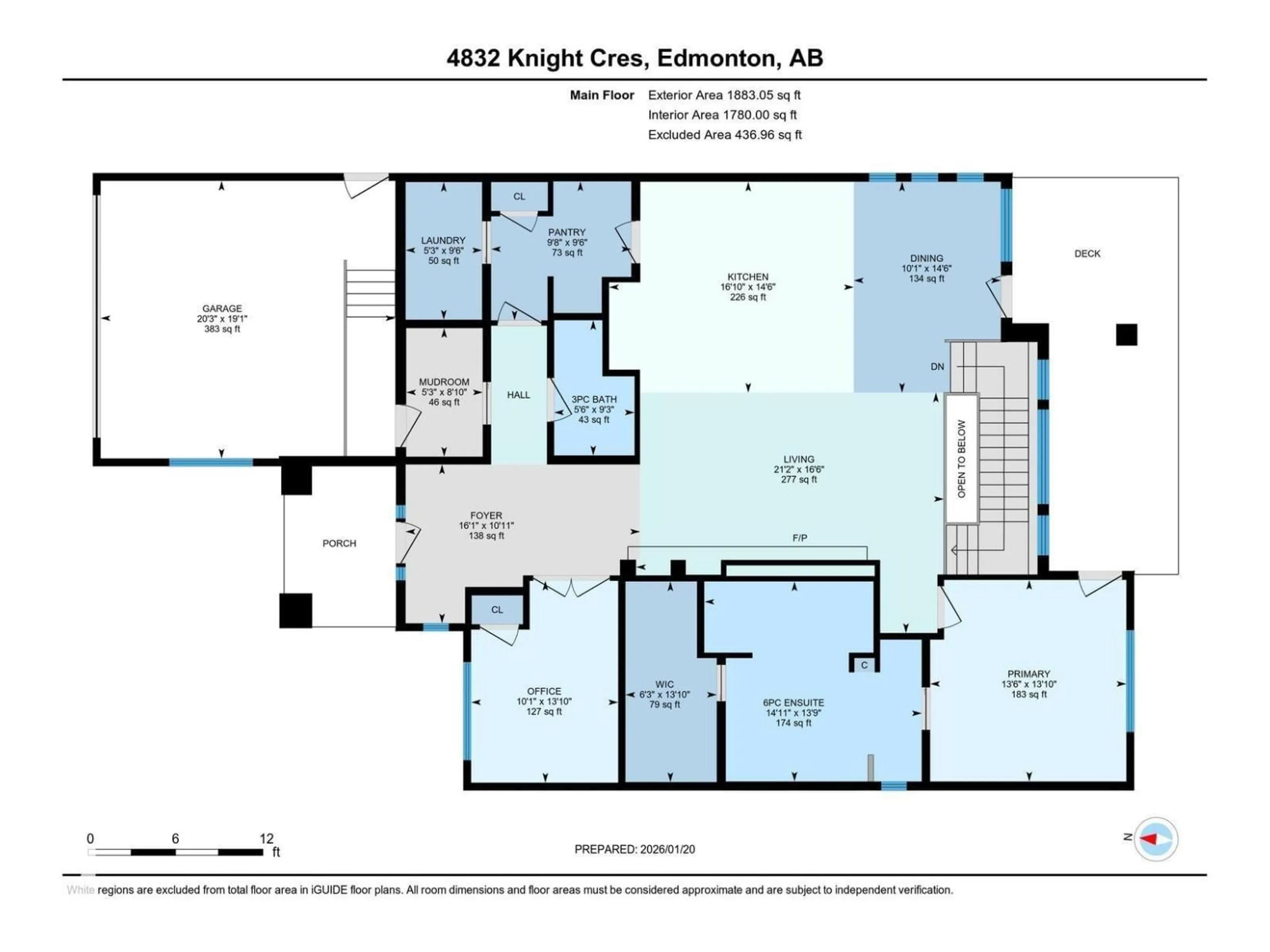 Floor plan for 4832 KNIGHT CR, Edmonton Alberta T6W5A2