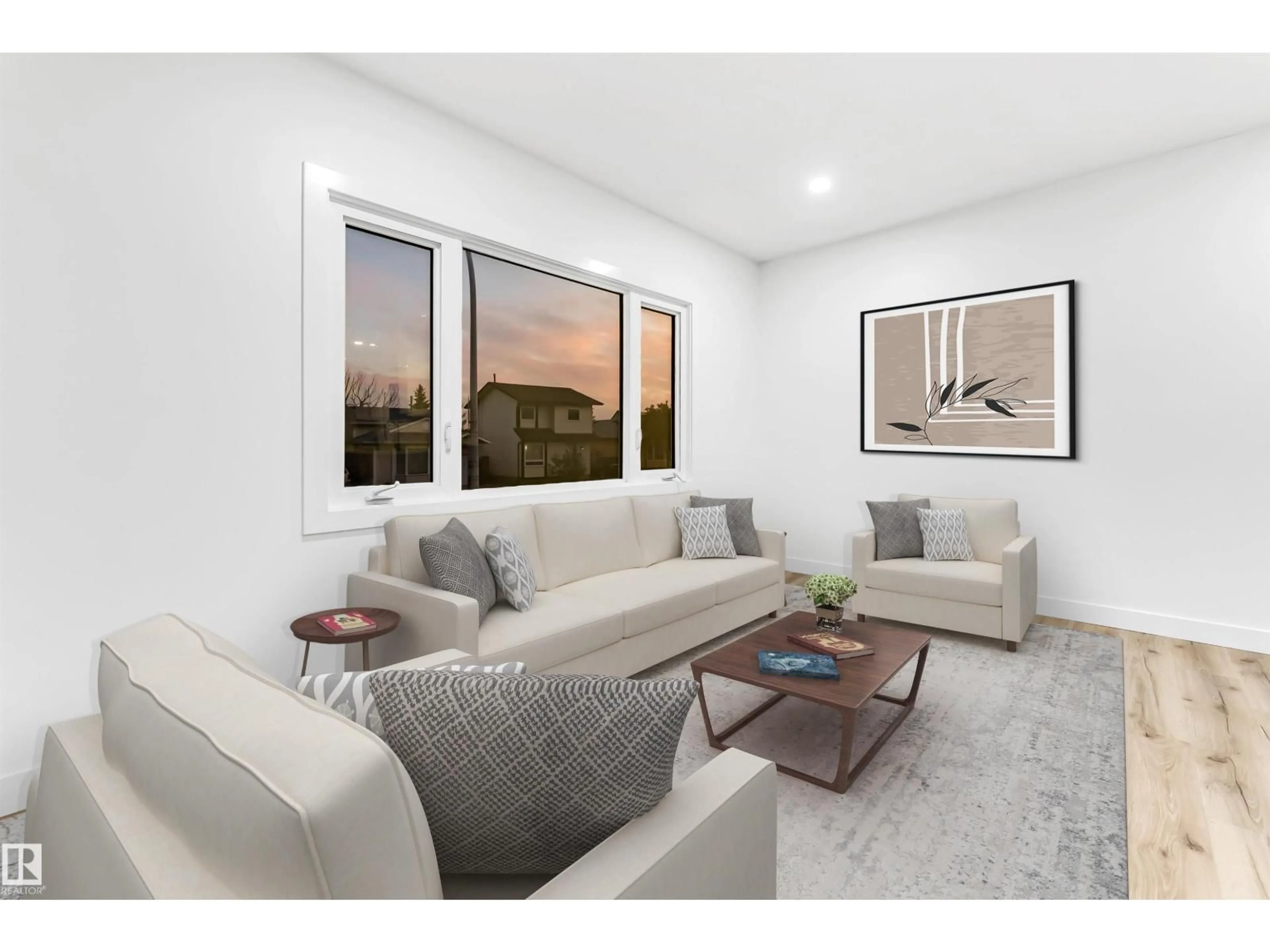 Living room with furniture, unknown for 4616 32 AV, Edmonton Alberta T6L5J4