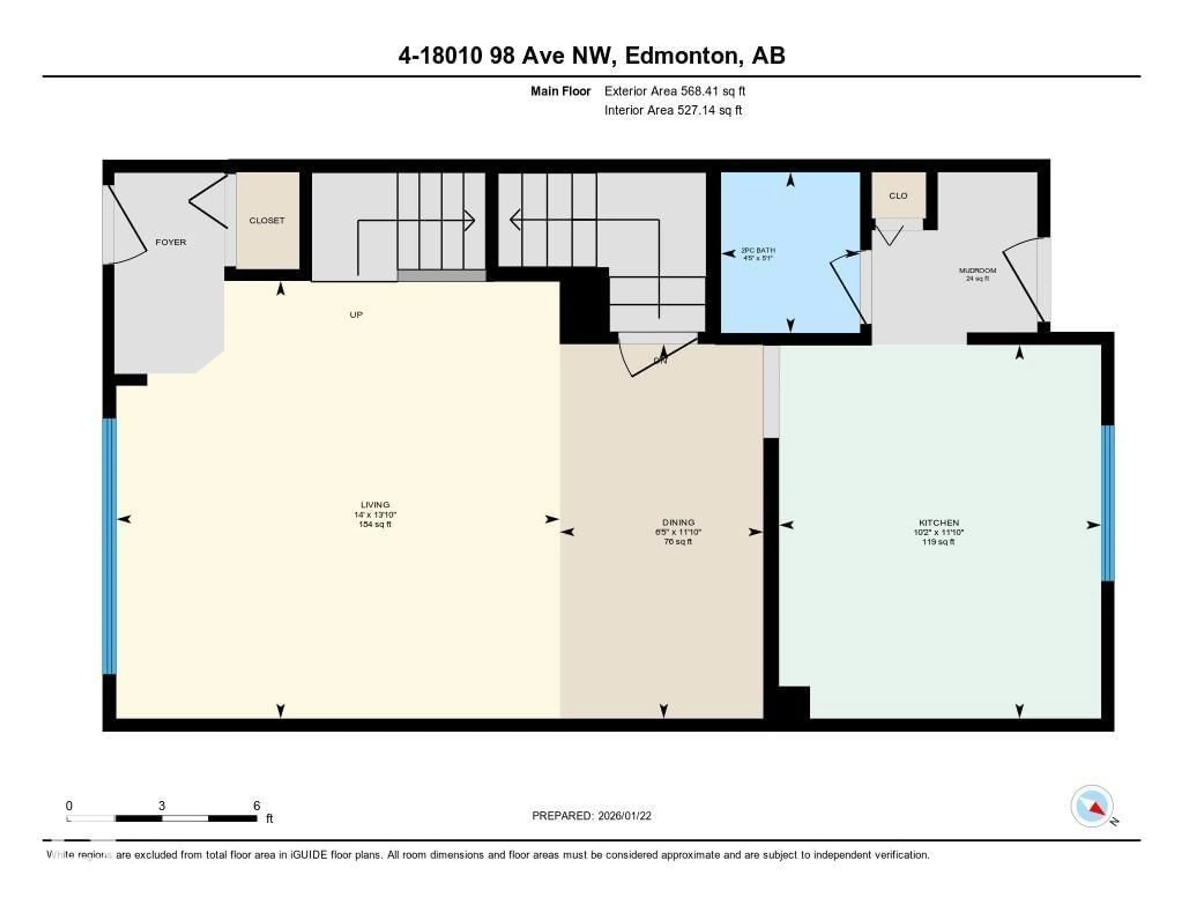 Floor plan for #4 - 18010 98 AV, Edmonton Alberta T5T3H6