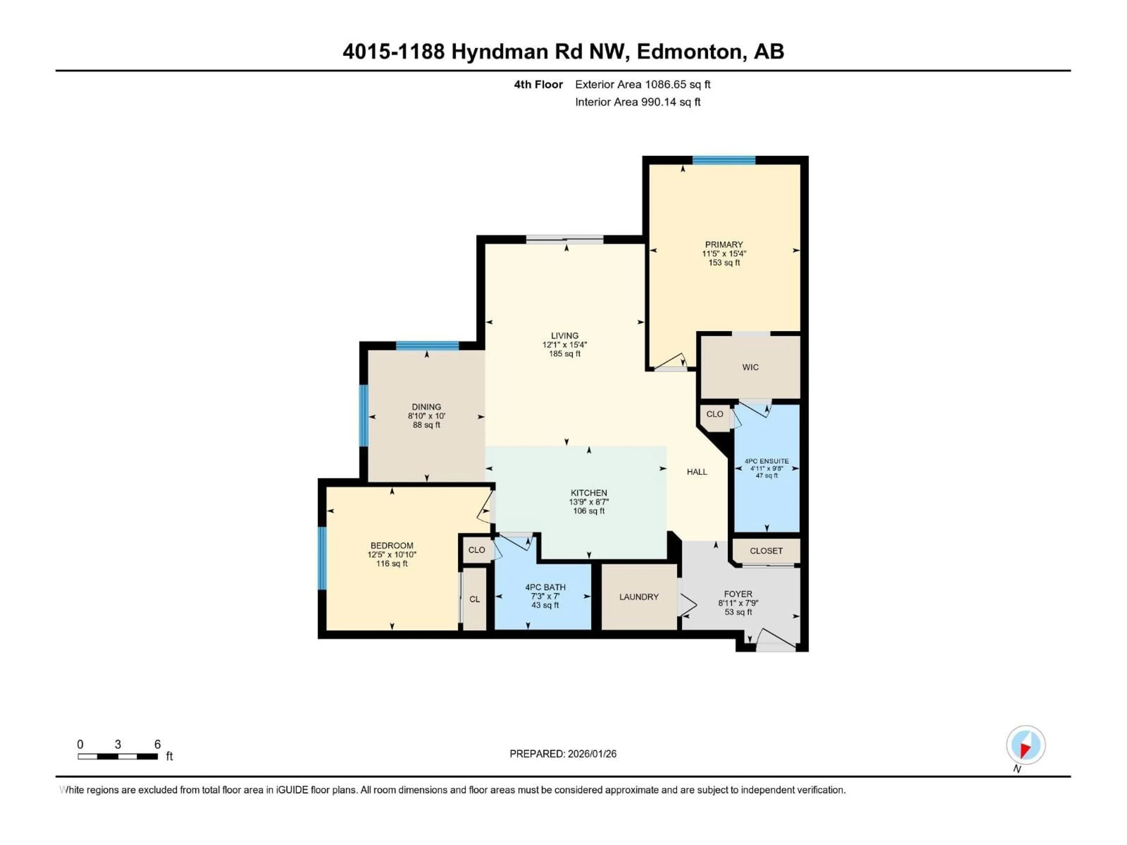 Floor plan for 1188 - 415 HYNDMAN RD, Edmonton Alberta T5A0E9