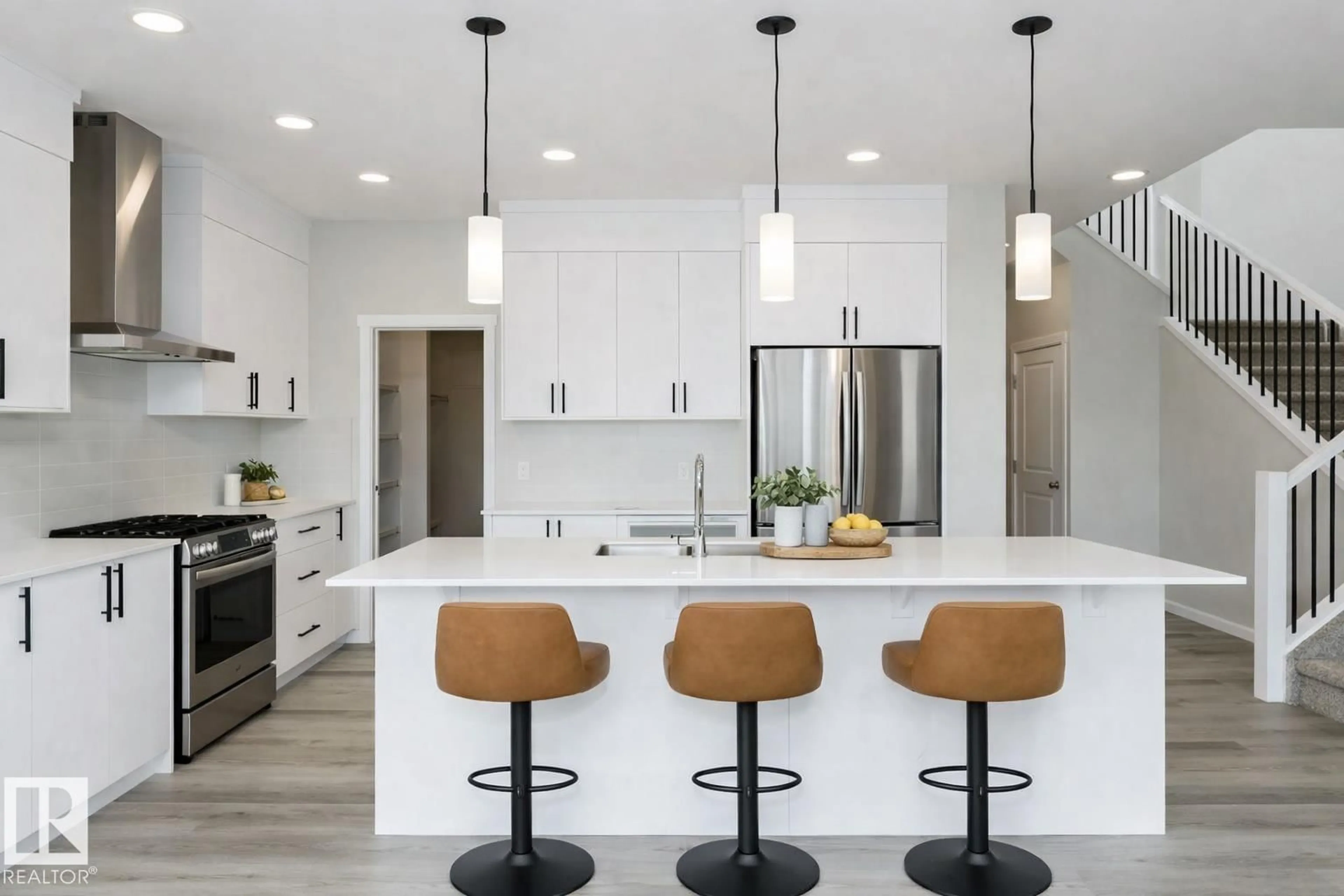 Contemporary kitchen, ceramic/tile floor for 3945 WREN LO NW, Edmonton Alberta T5S0T1