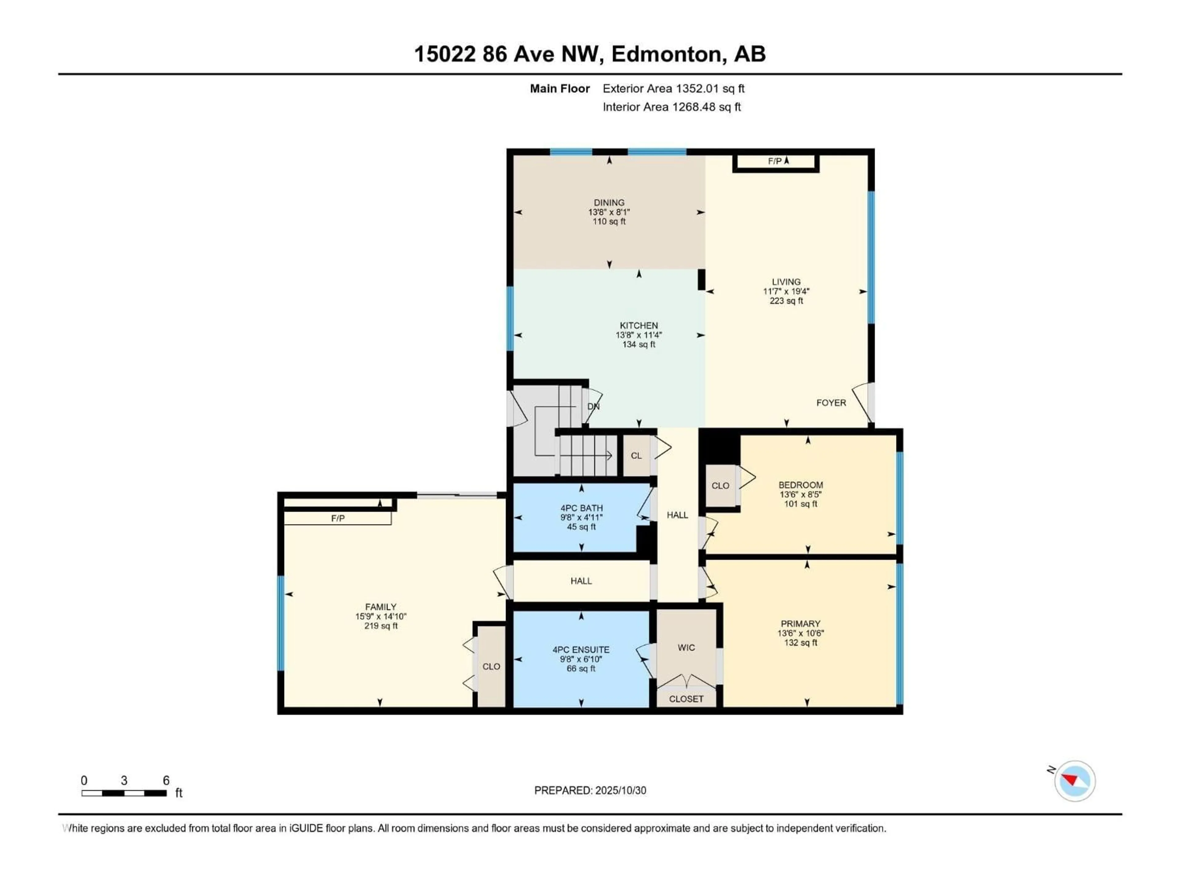 Floor plan for NW - 15022 86 AV, Edmonton Alberta T5R4C1