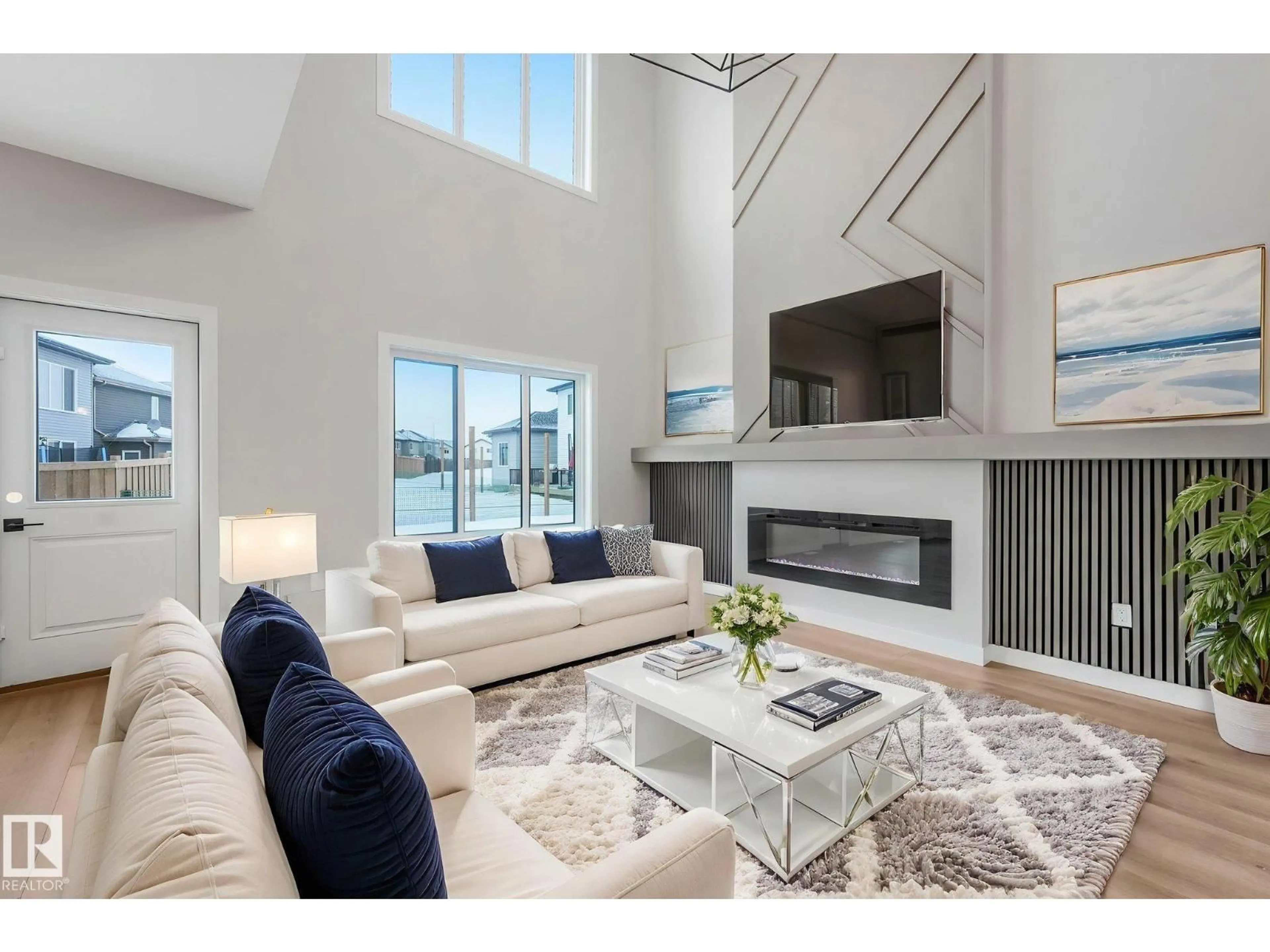 Living room with furniture, unknown for 8 DALQUIST BAY, Leduc Alberta T9E1N7