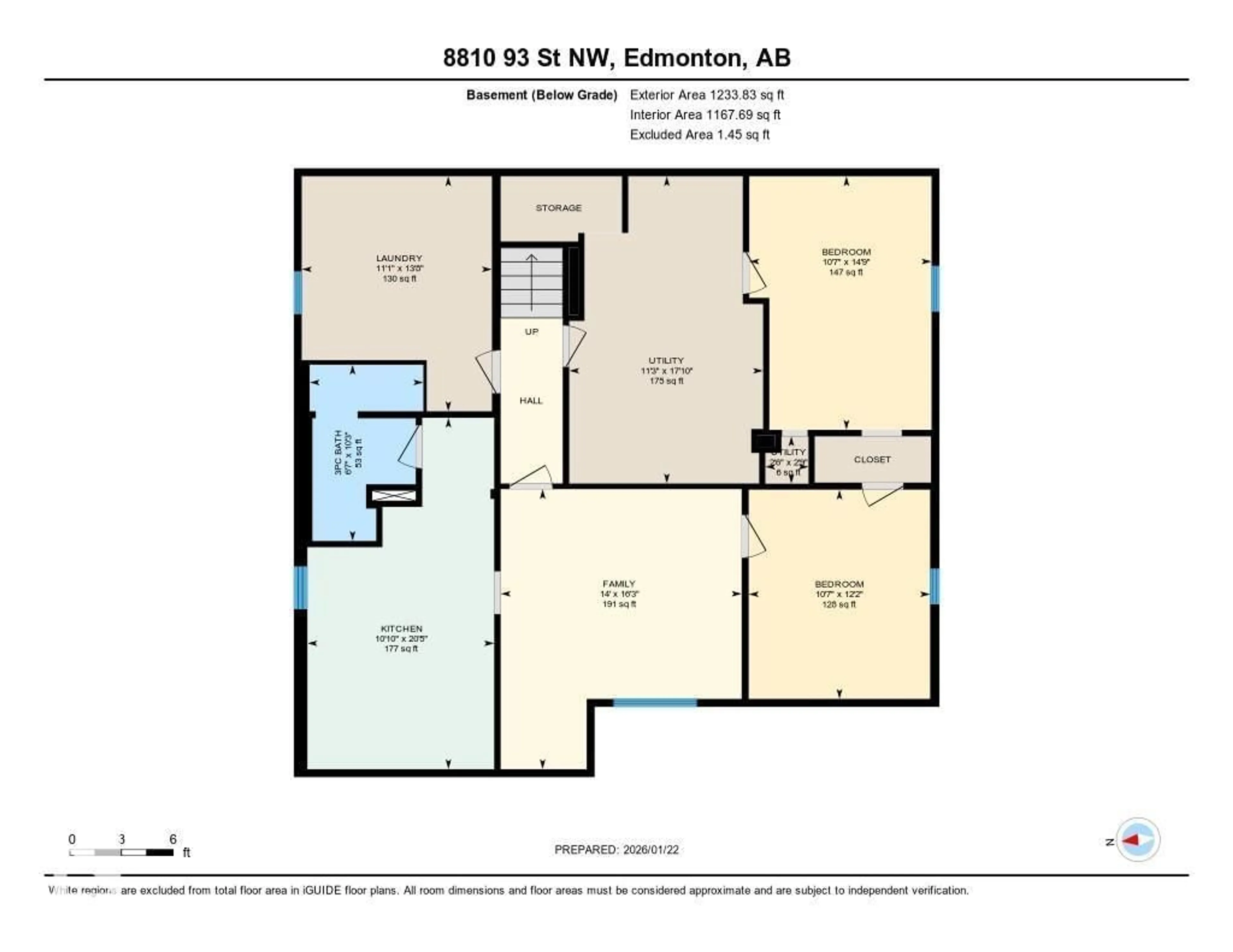 Floor plan for NW - 8810 93 ST, Edmonton Alberta T6C3T1