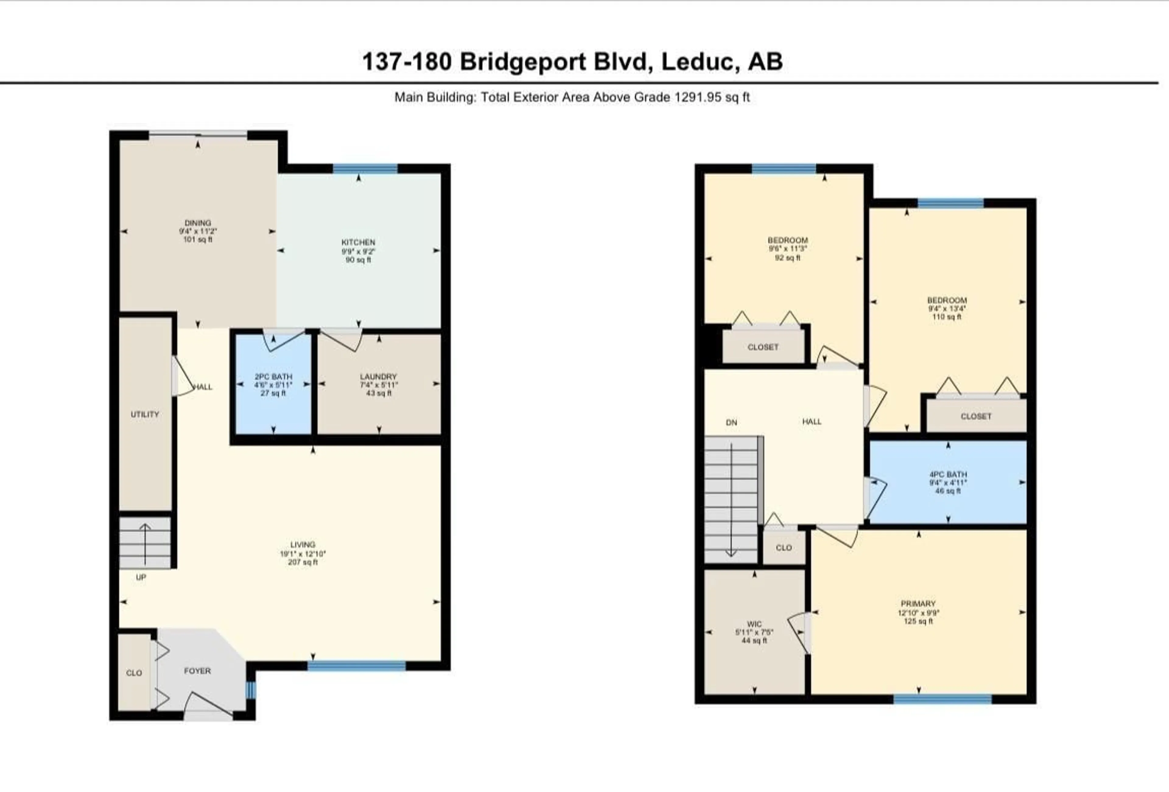 Floor plan for 137 180 BRIDGEPORT BV, Leduc Alberta T9E8S1