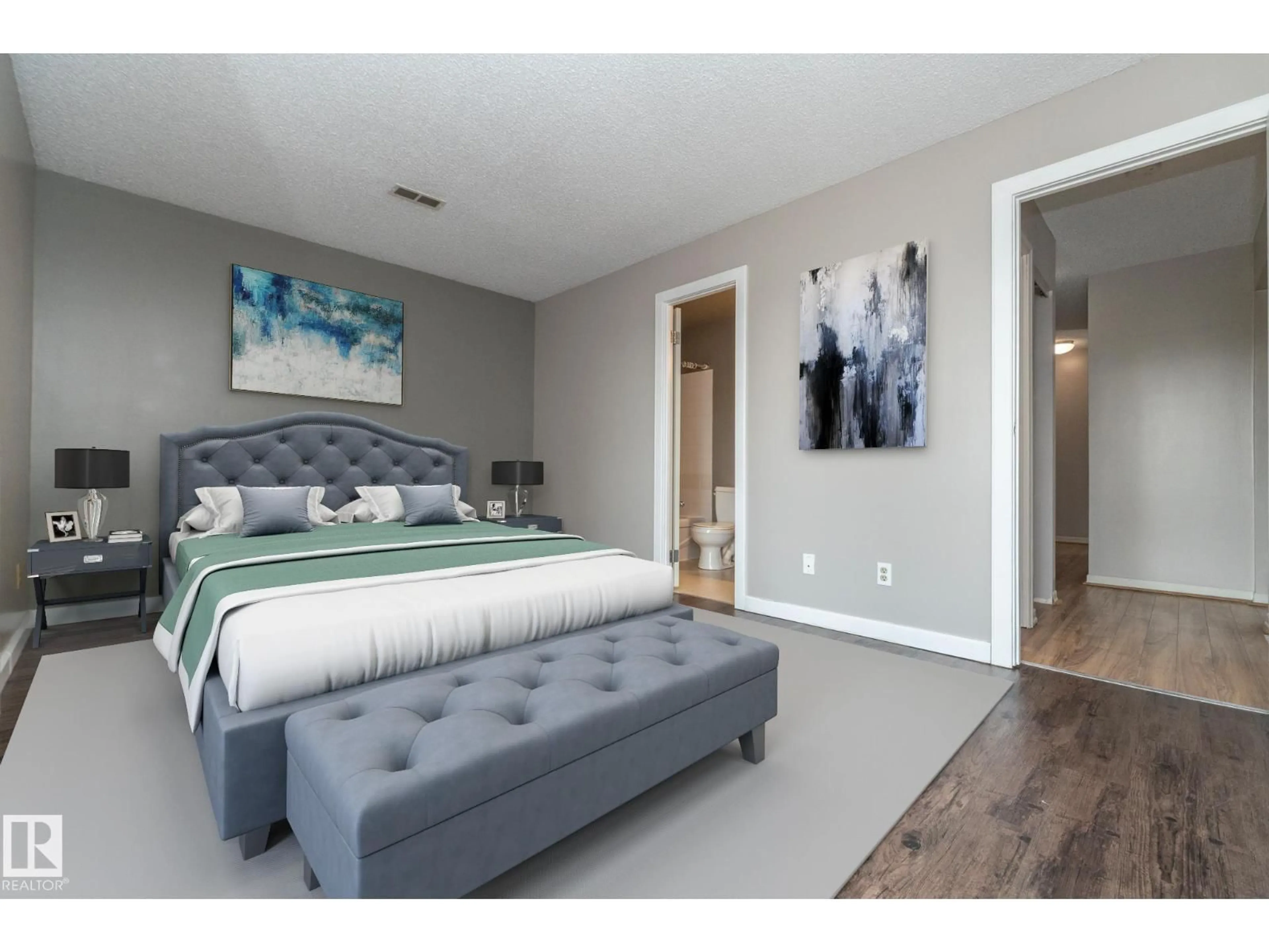 Bedroom with bed, unknown for #23 - 14620 26 ST, Edmonton Alberta T5Y2J9