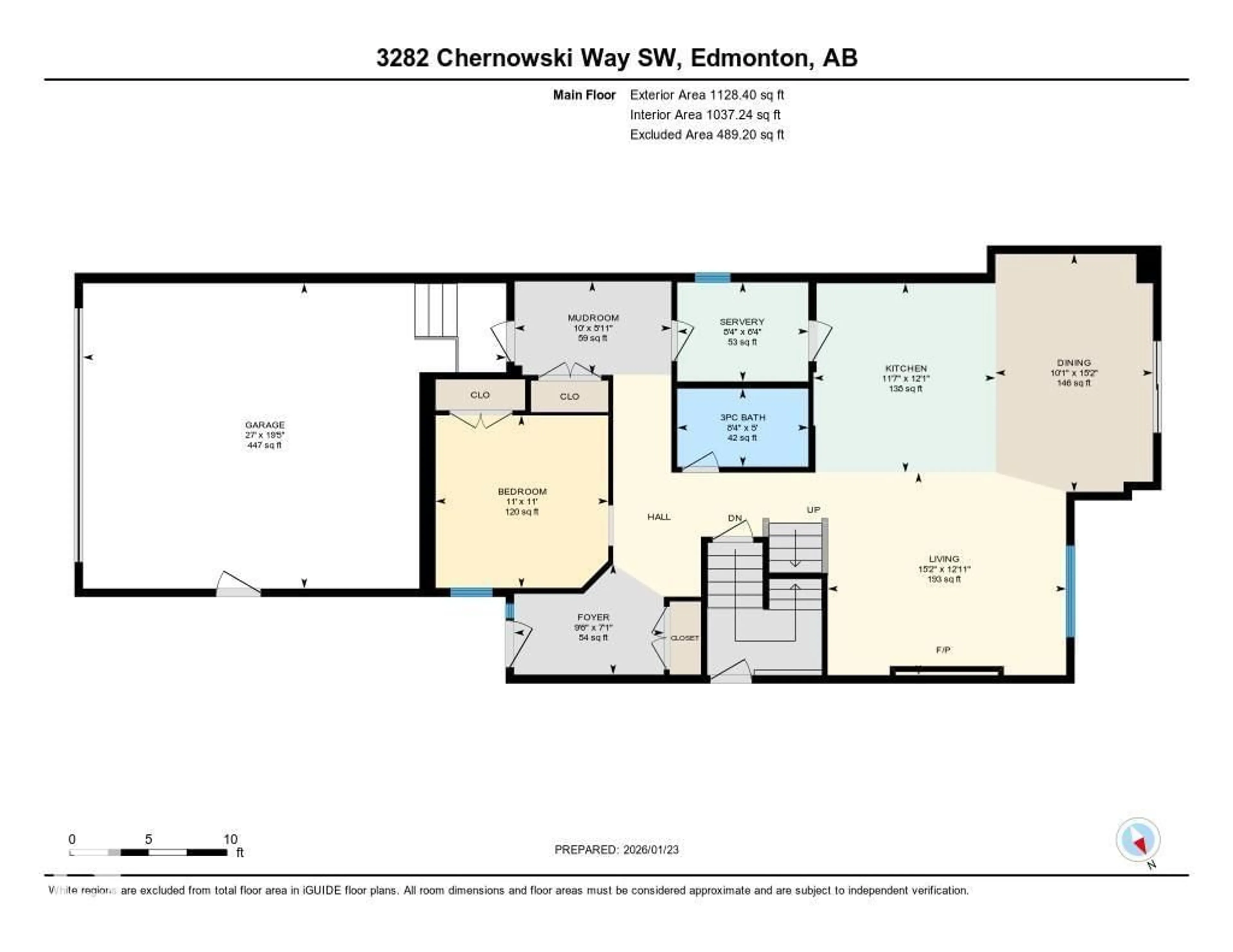 Floor plan for 3282 CHERNOWSKI WAY, Edmonton Alberta T6W5H2