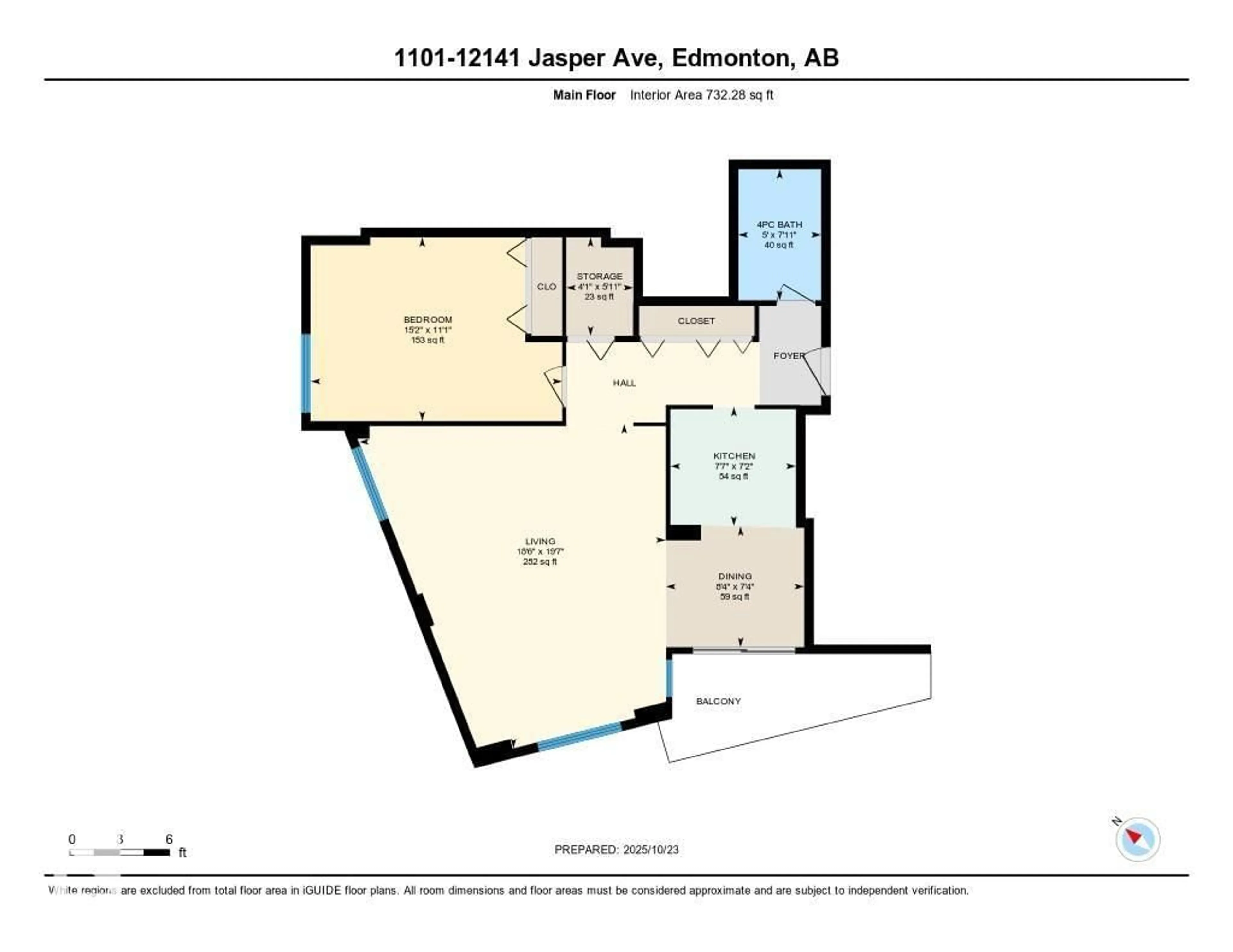 Floor plan for 12141 - 1101 JASPER AV, Edmonton Alberta T5N3X8