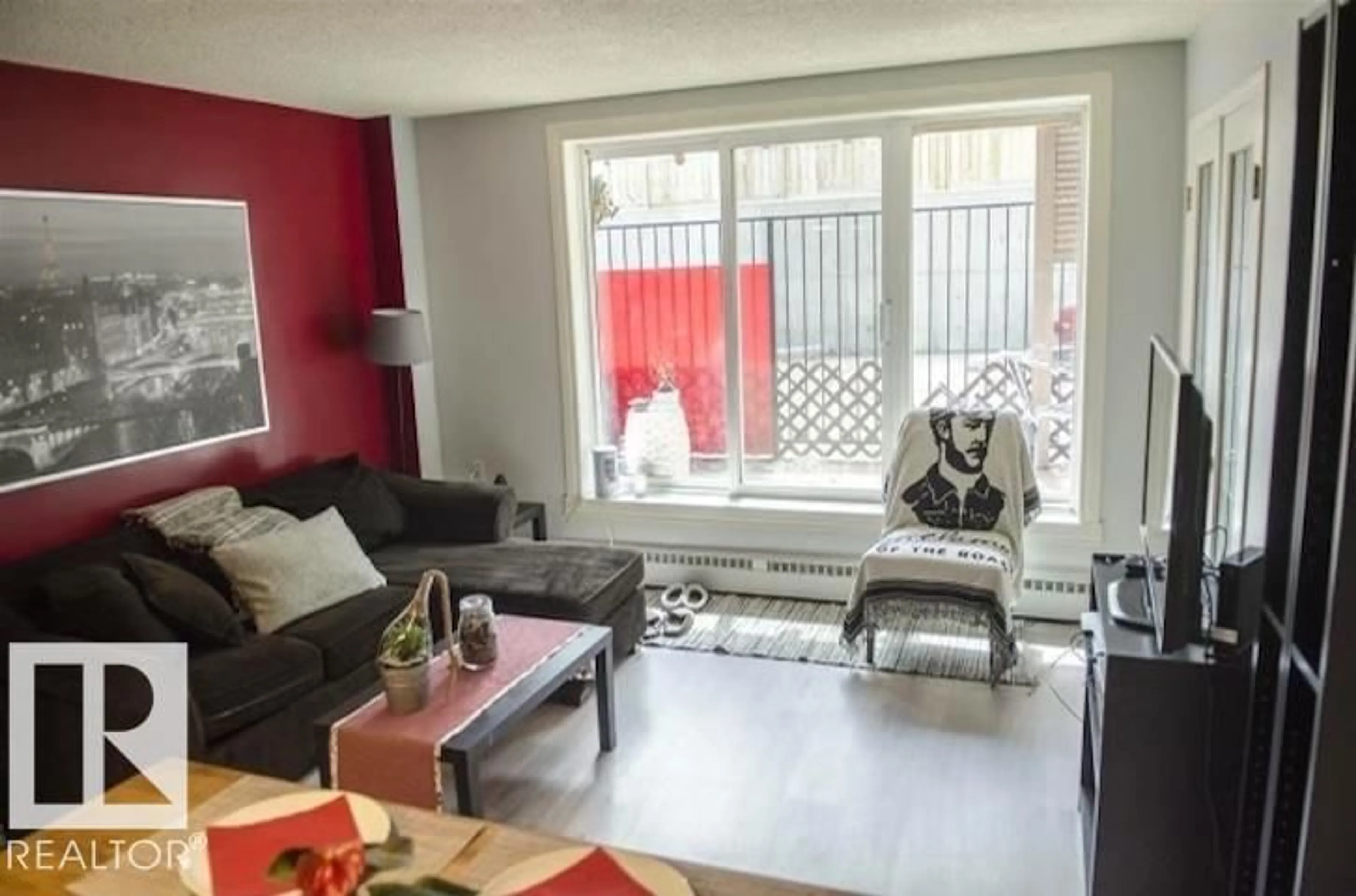 Living room with furniture, unknown for #108 - 11025 JASPER AV, Edmonton Alberta T5K0K7