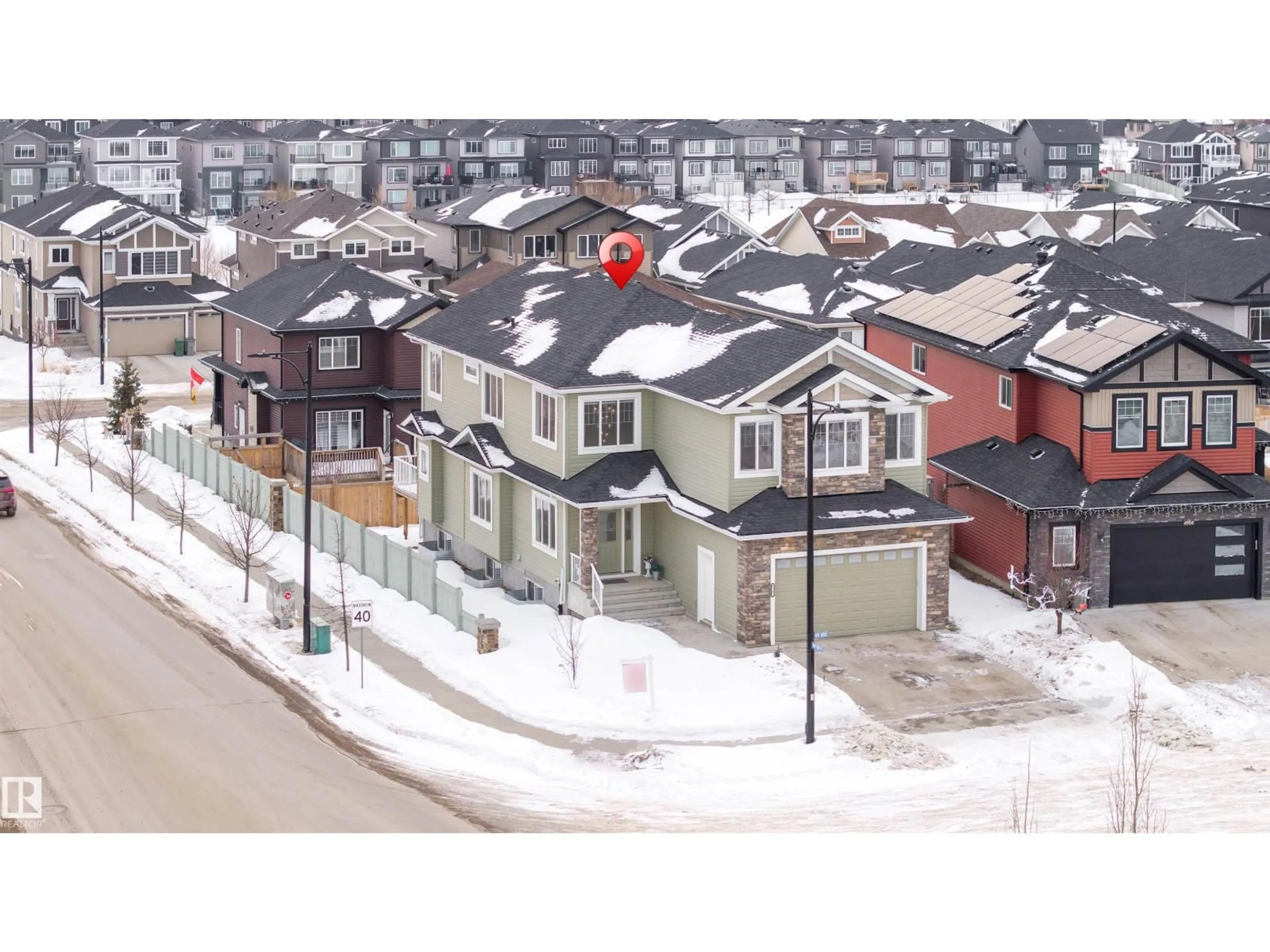 A pic from outside/outdoor area/front of a property/back of a property/a pic from drone, street for 4902 38 ST, Beaumont Alberta T4X2B6