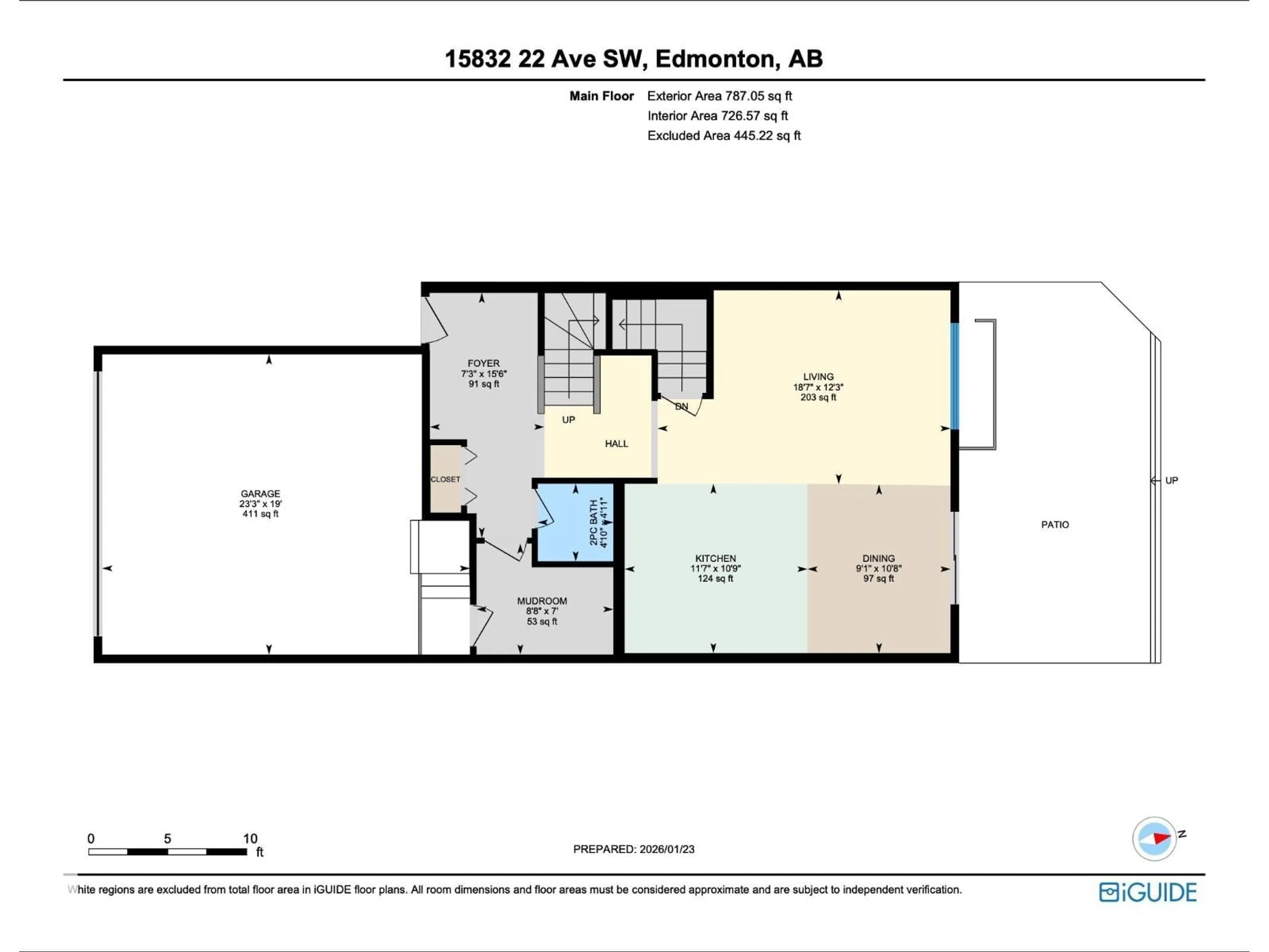 Floor plan for SW - 15832 22 AV, Edmonton Alberta T6W4L1