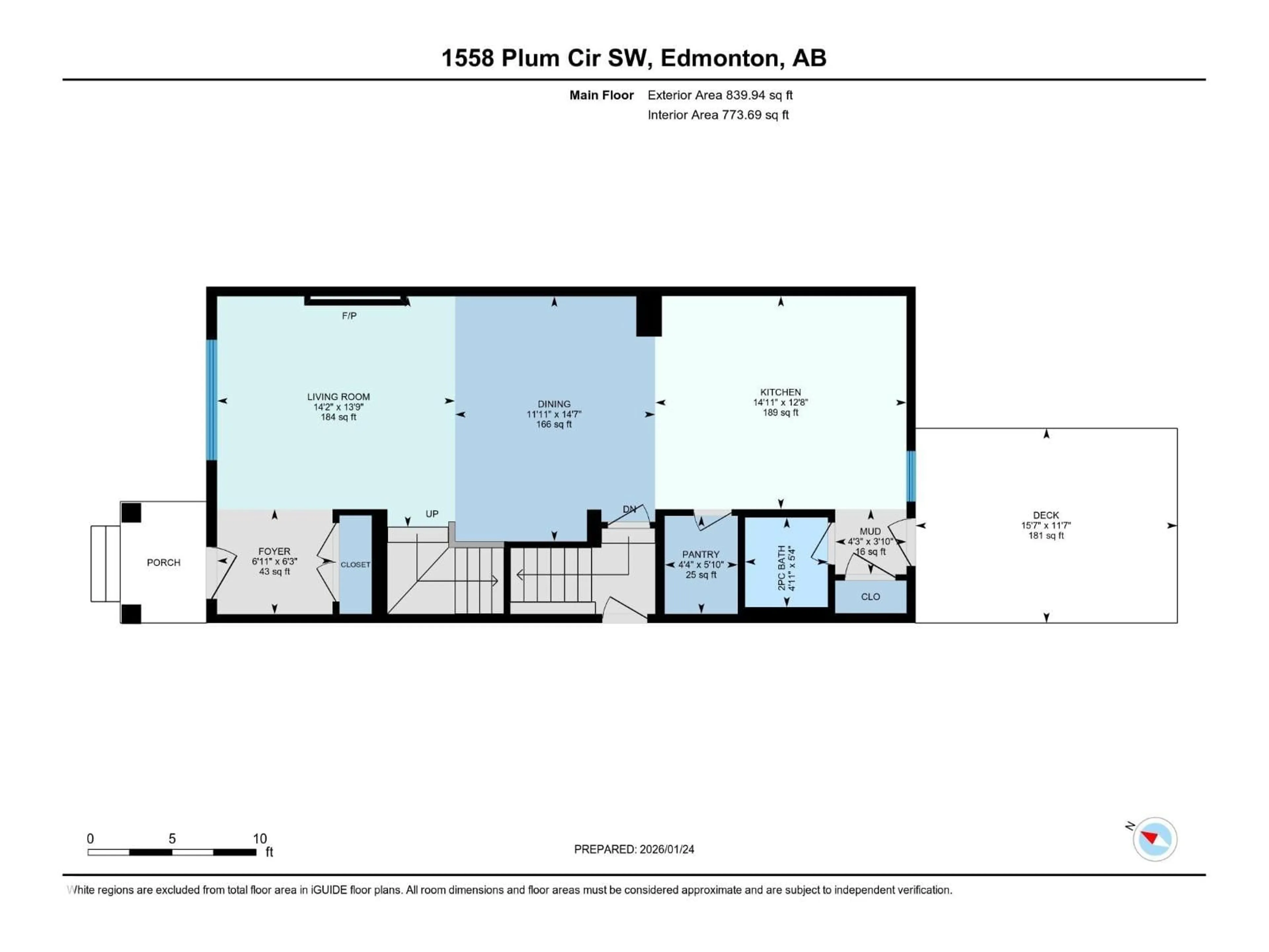 Floor plan for SW SW - 1558 PLUM CI, Edmonton Alberta T6X2W9