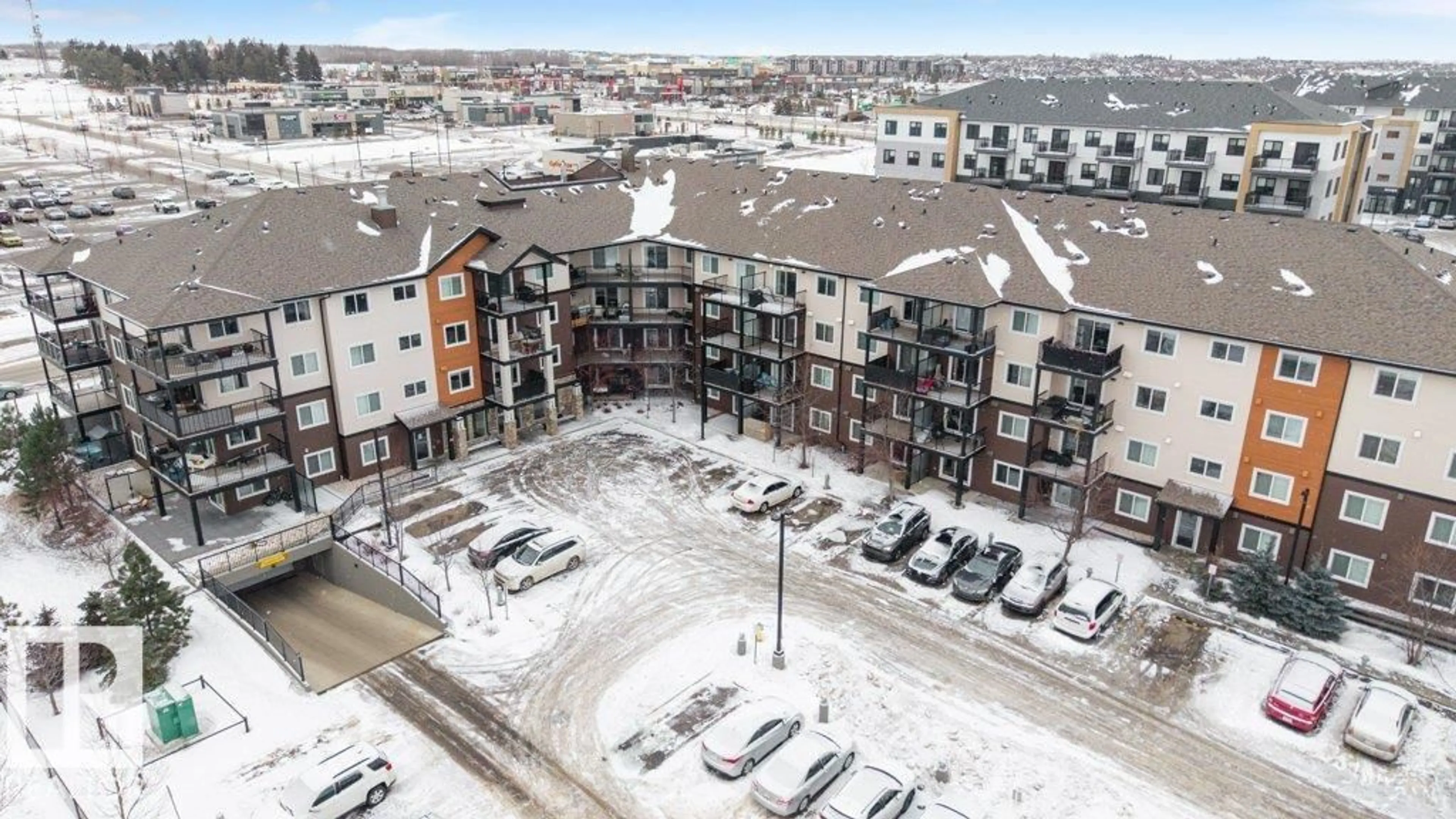 A pic from outside/outdoor area/front of a property/back of a property/a pic from drone, city buildings view from balcony for #116 - 5404 7 AV SW, Edmonton Alberta T6X2K4