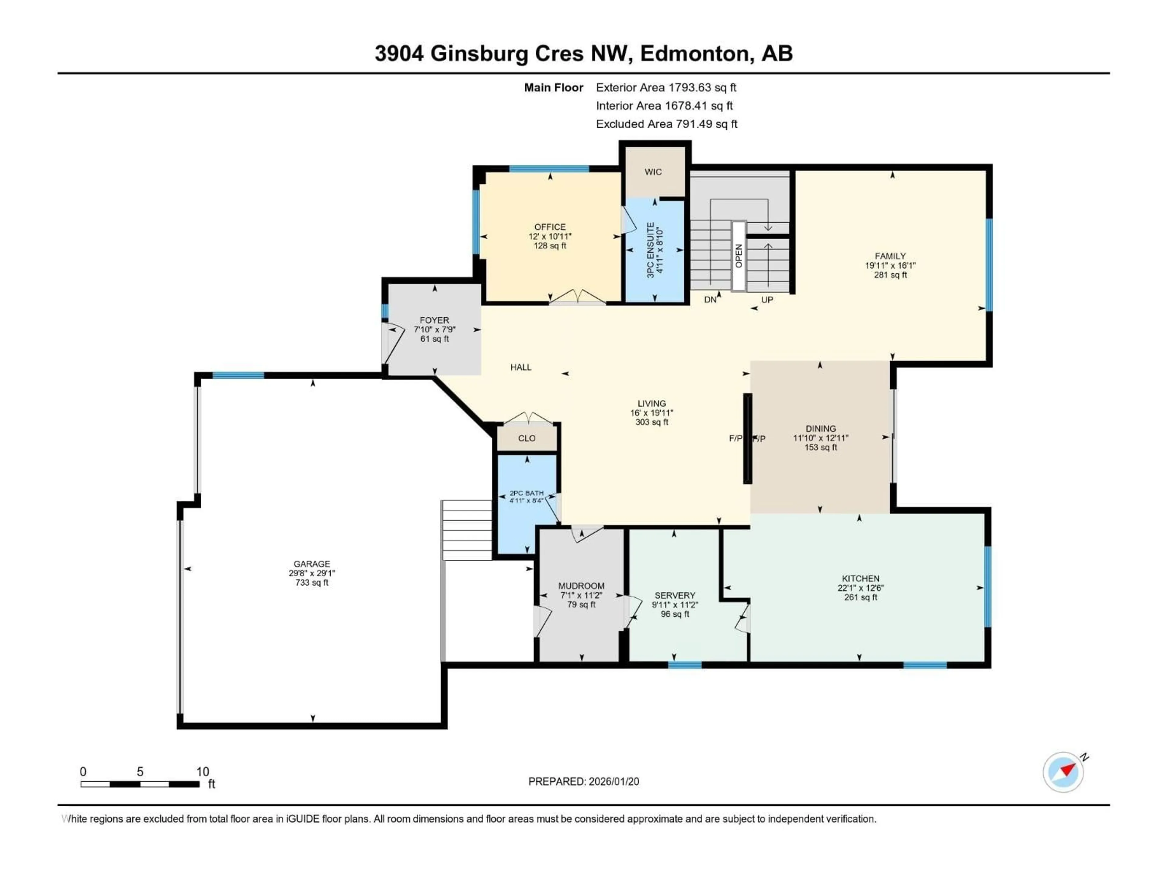 Floor plan for 3904 GINSBURG CR, Edmonton Alberta T5T4V2