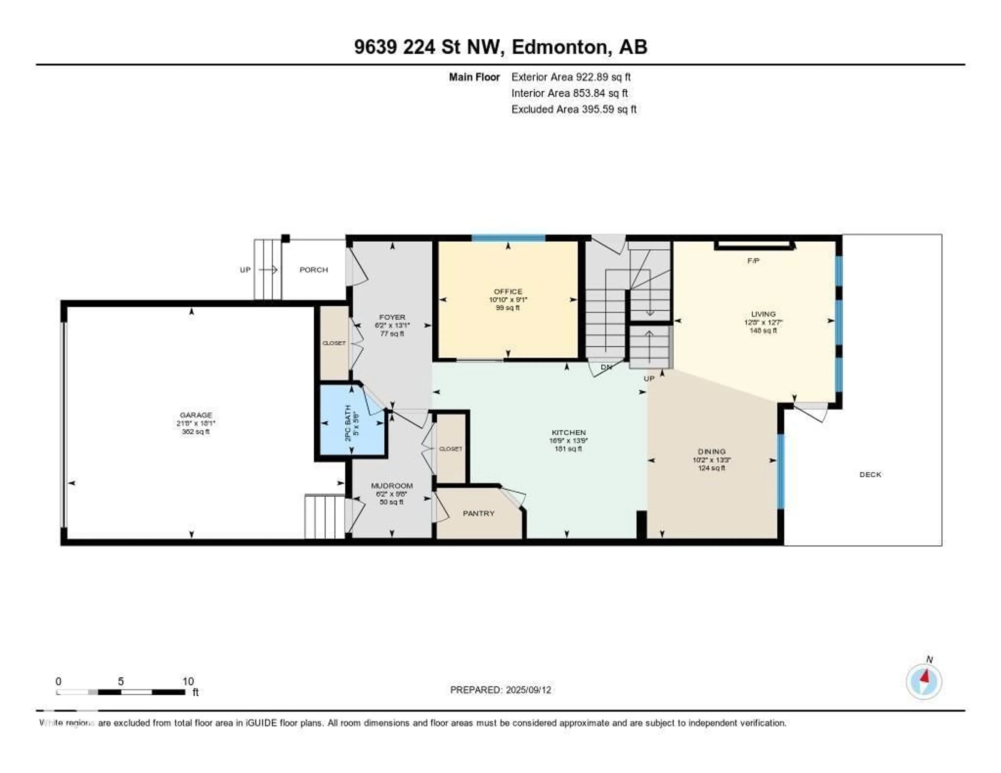 Floor plan for NW - 9639 224 ST, Edmonton Alberta T5T7K6
