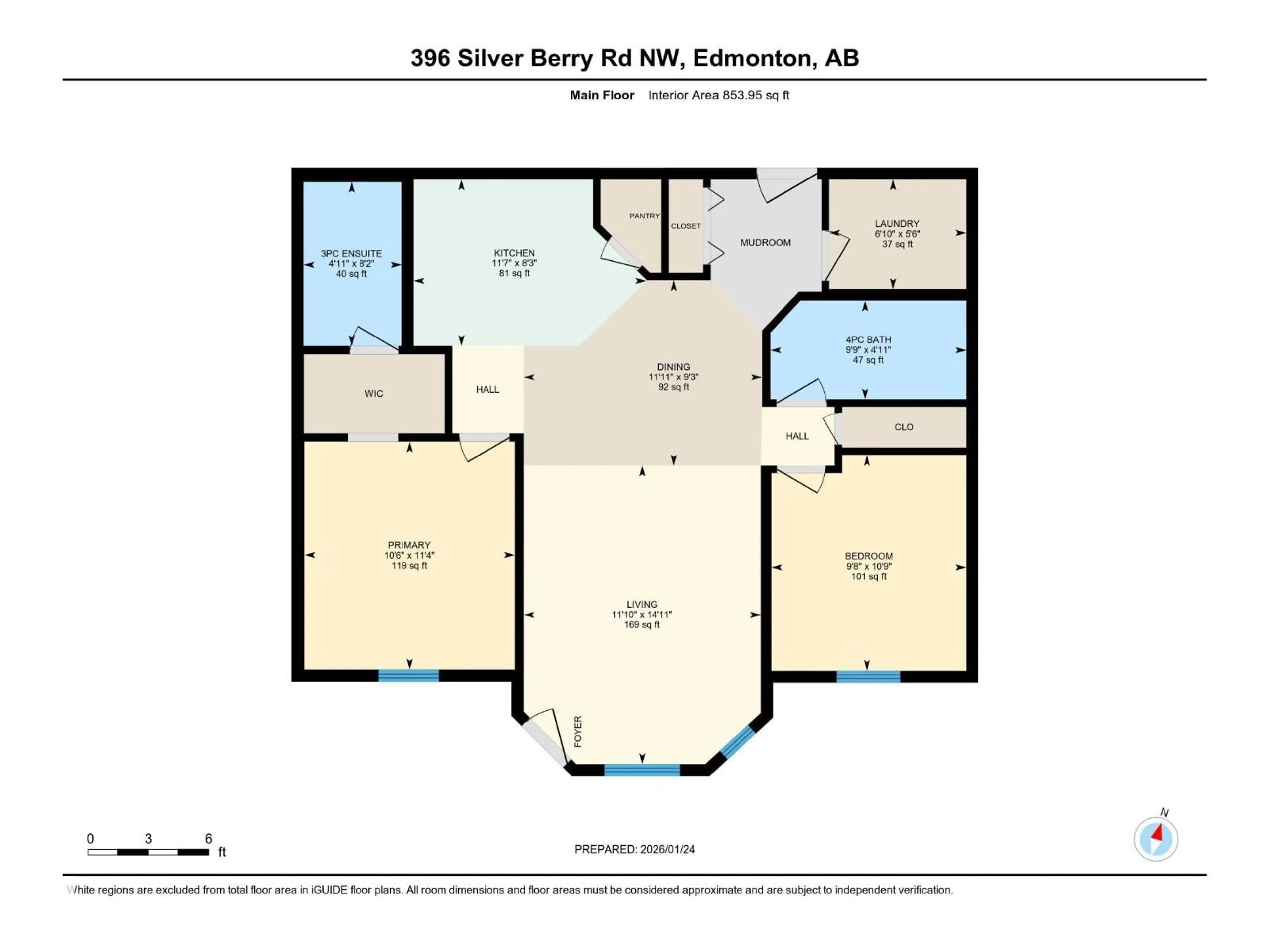 Floor plan for 108 - 396 SILVER BERRY RD, Edmonton Alberta T6T0H1