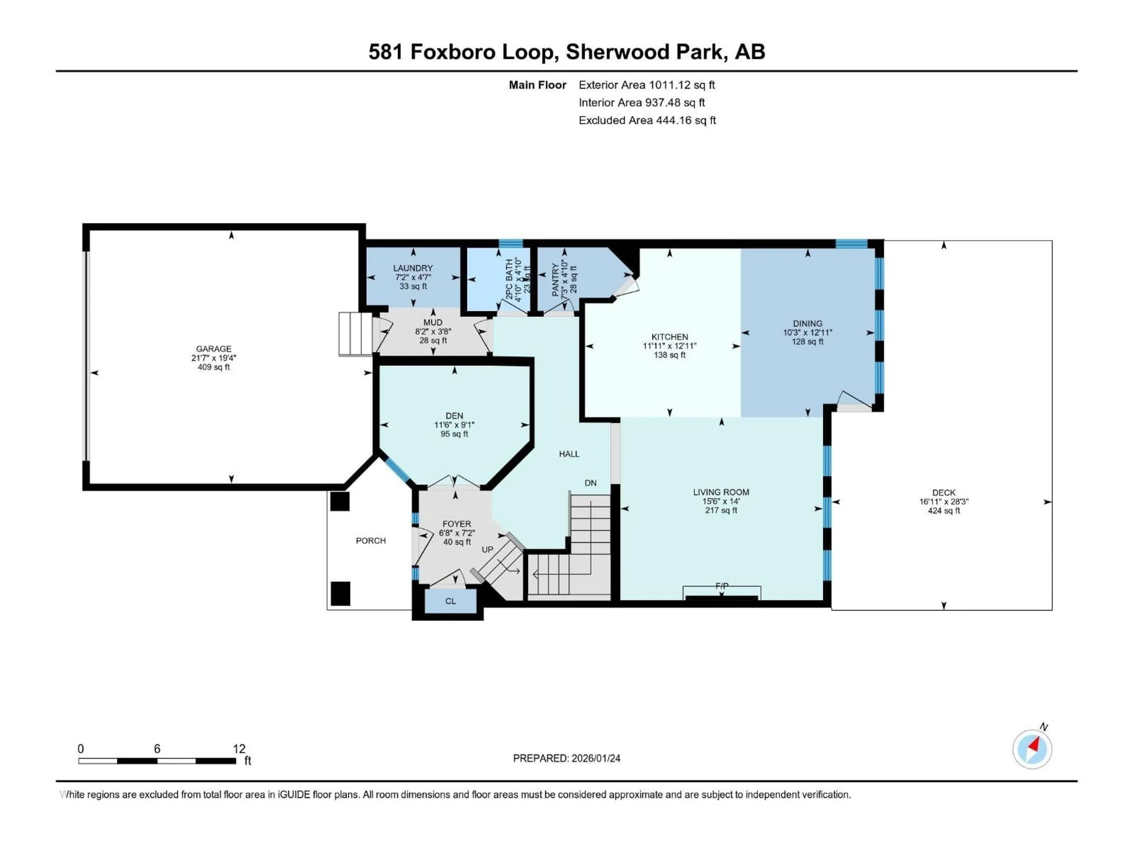 Floor plan for 581 FOXBORO LO, Sherwood Park Alberta T8A0P6
