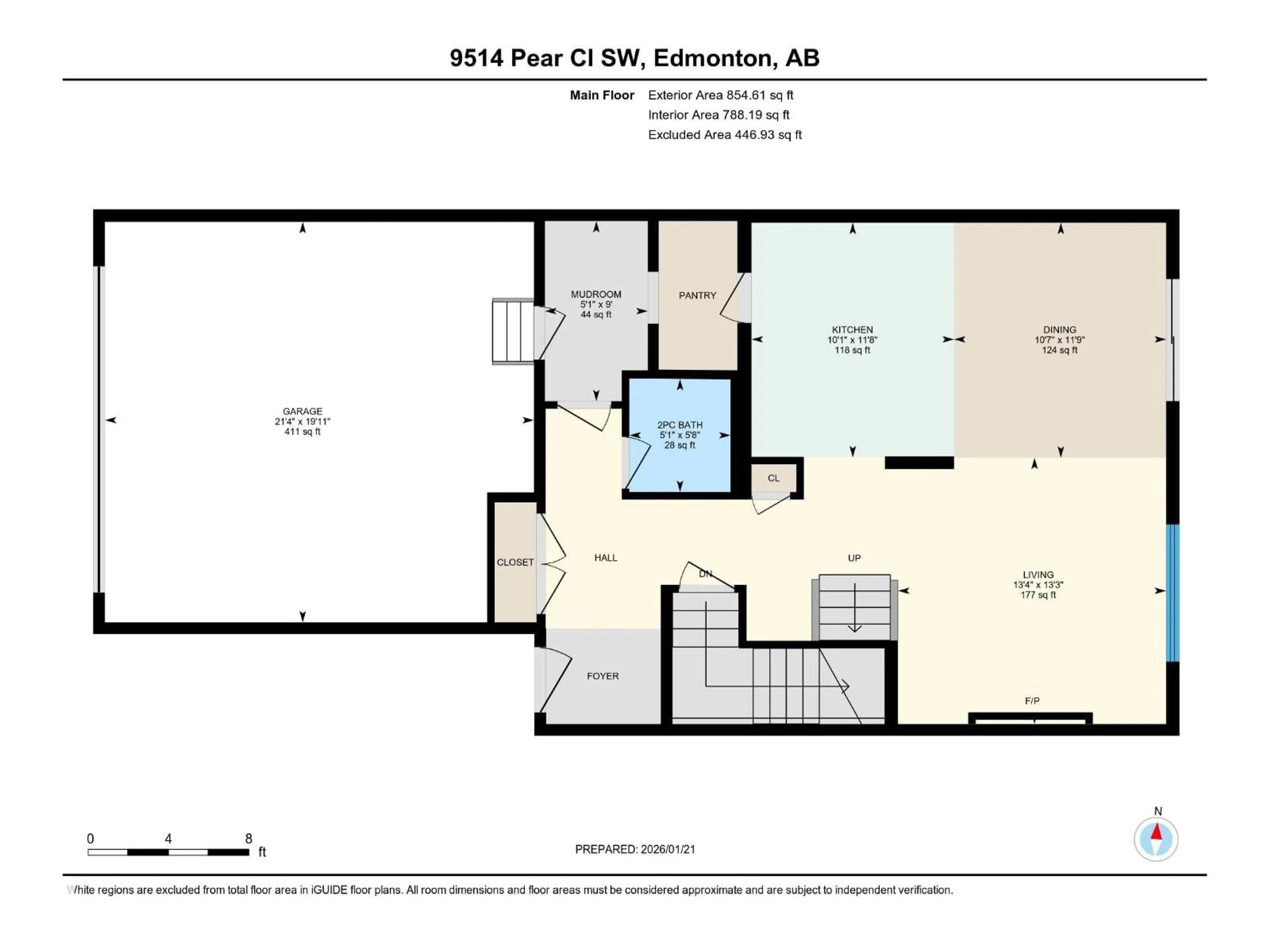 Floor plan for 9514 PEAR CL, Edmonton Alberta T6X2N6