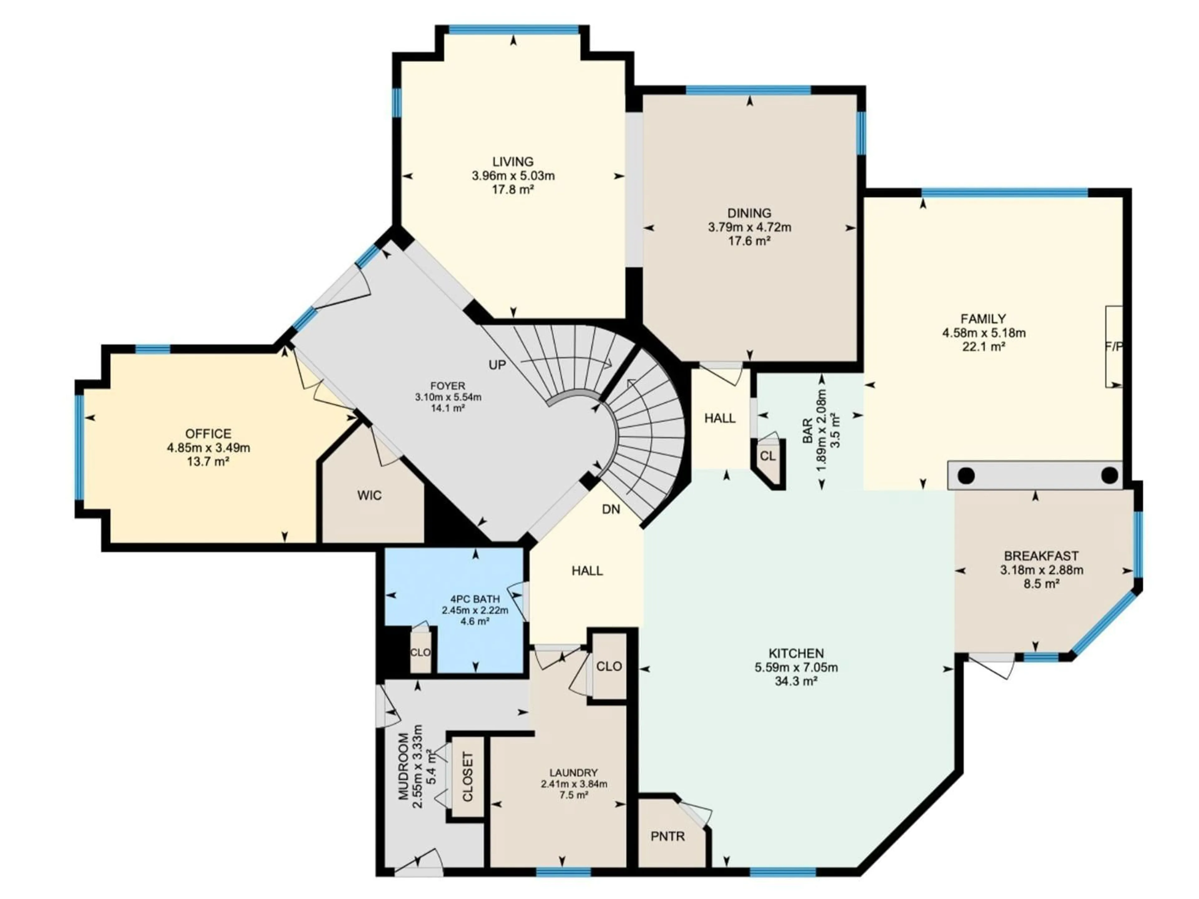 Floor plan for 9704 RIVERSIDE DR, Edmonton Alberta T5N3M6
