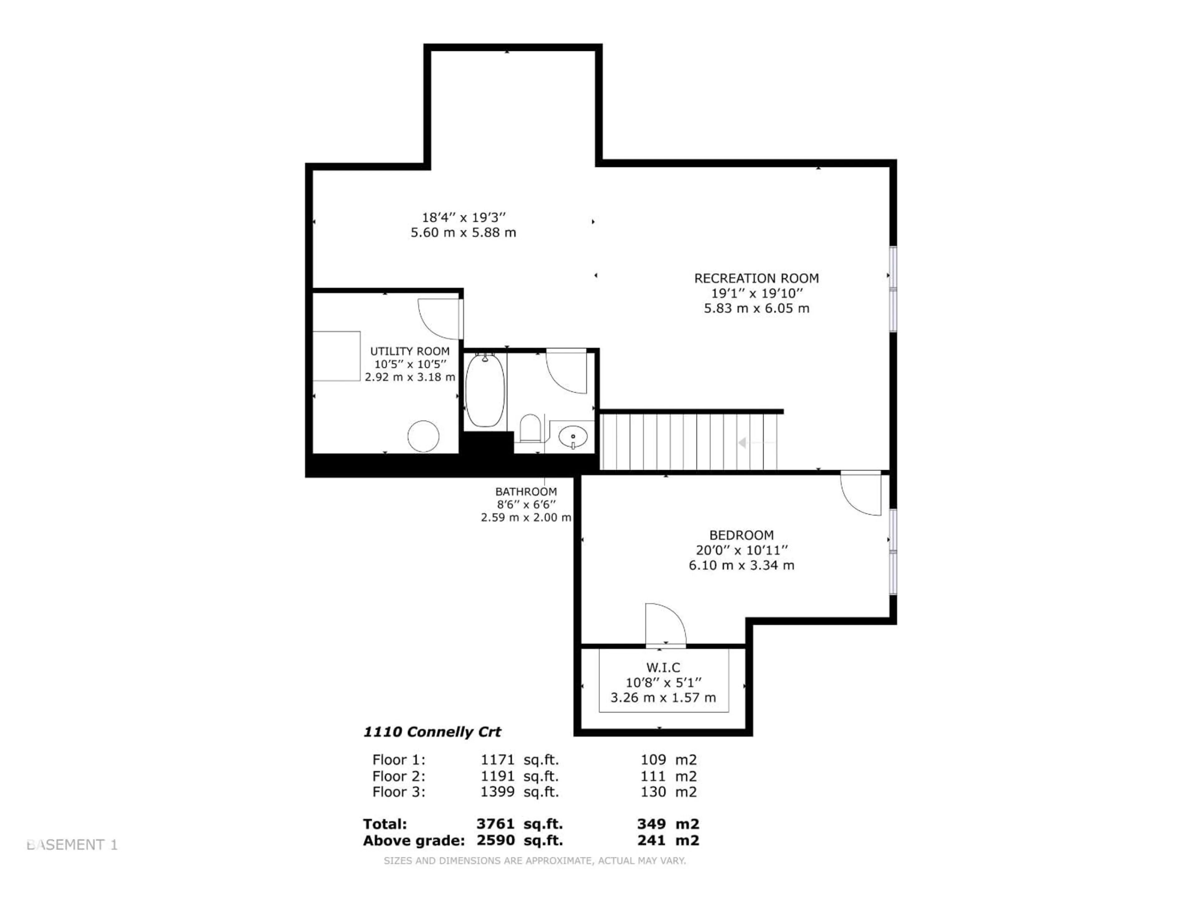 Floor plan for 1110 CONNELLY CO, Edmonton Alberta T6W0R4