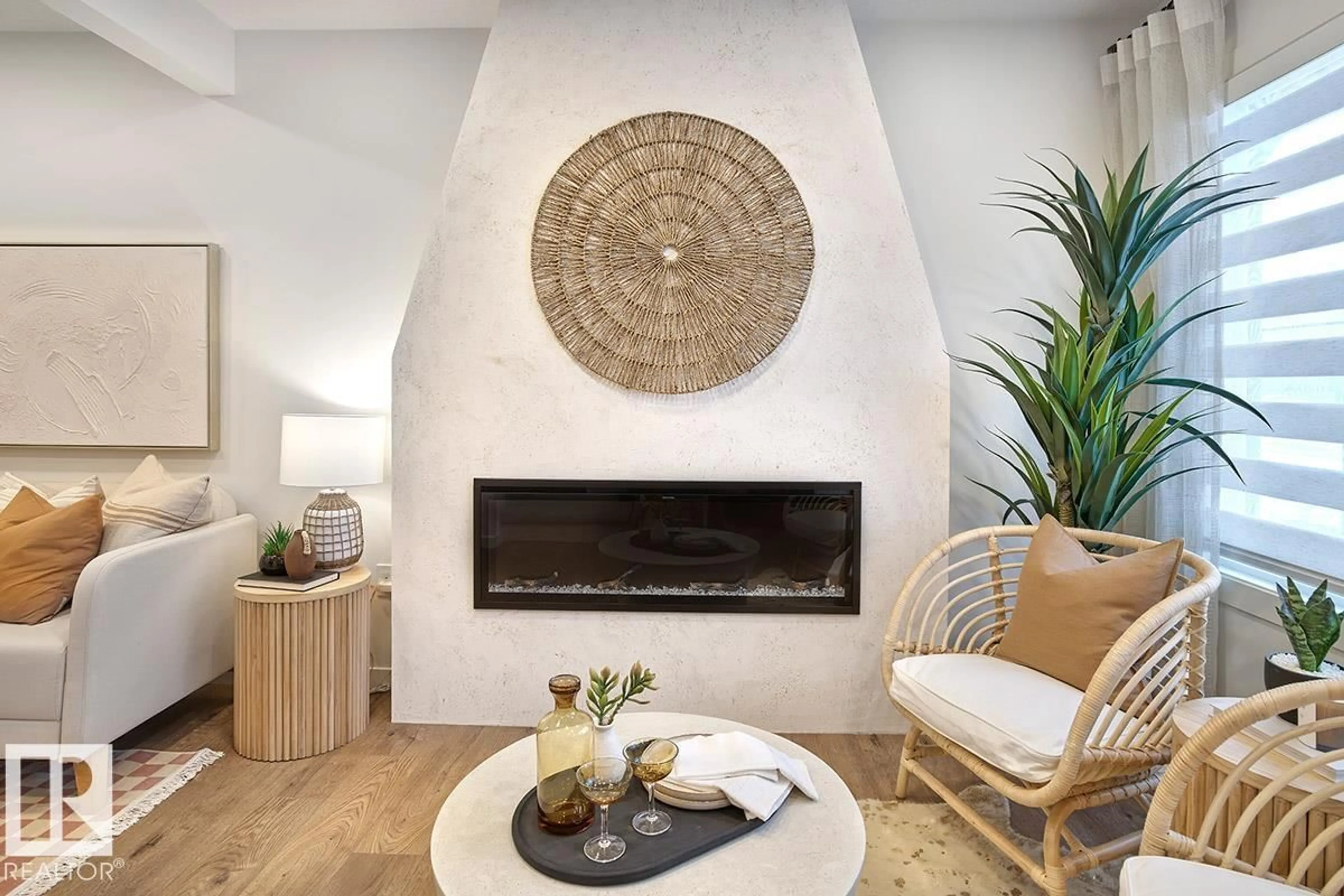 Living room with furniture, ceramic/tile floor for 206 MARQUIS BV, Edmonton Alberta T5Y4E7