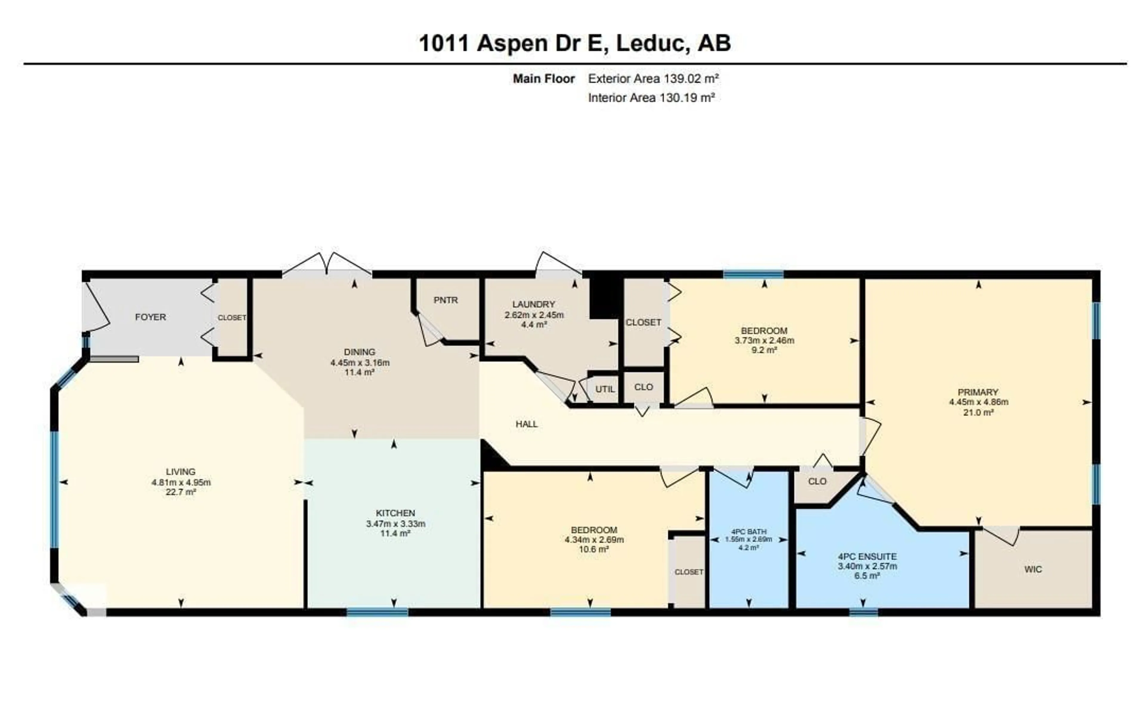 Floor plan for E - 1011 ASPEN DR, Leduc Alberta T9E8R5