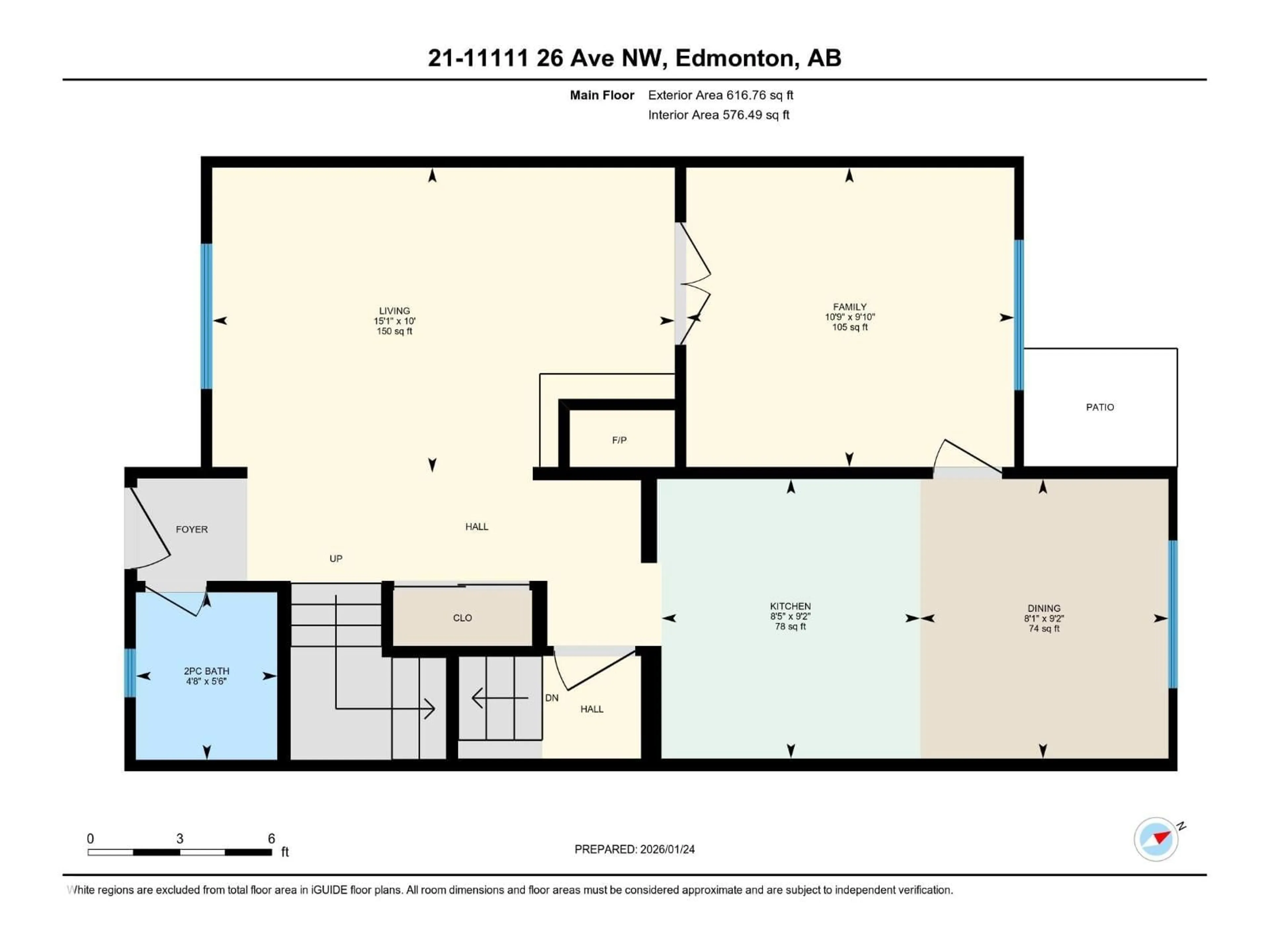 Floor plan for 21 - 11111 26 AV NW, Edmonton Alberta T6J5M7