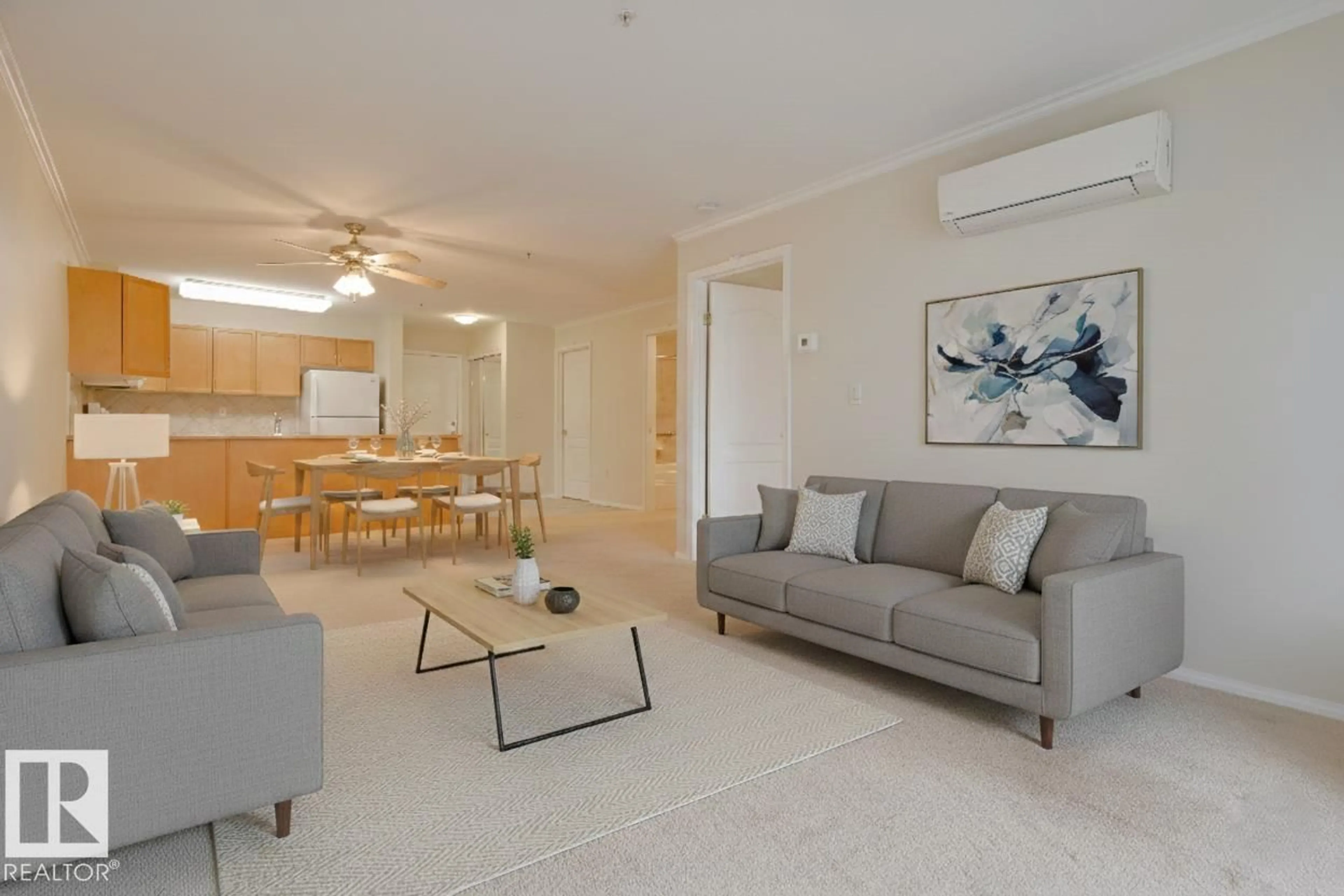 Living room with furniture, unknown for #208 - 8912 156 ST, Edmonton Alberta T5R5Z2