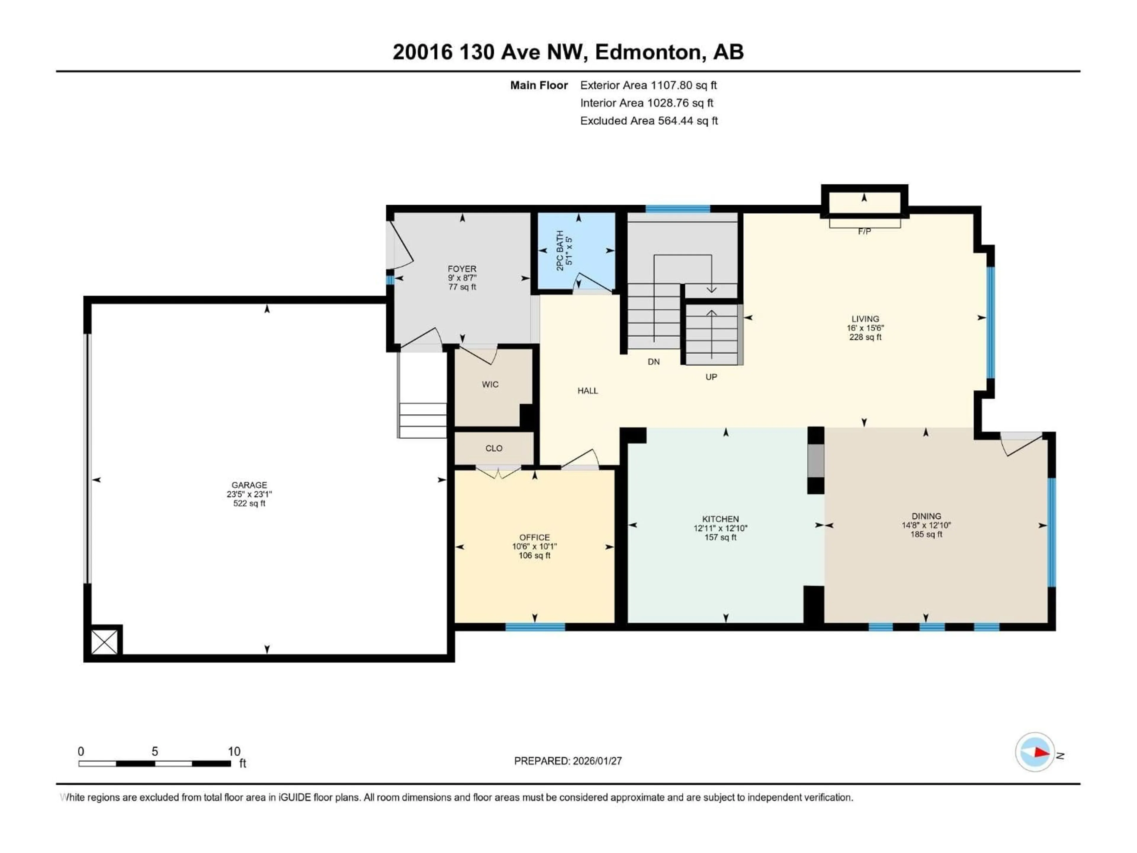 Floor plan for 20016 130 AV, Edmonton Alberta T5S0E4