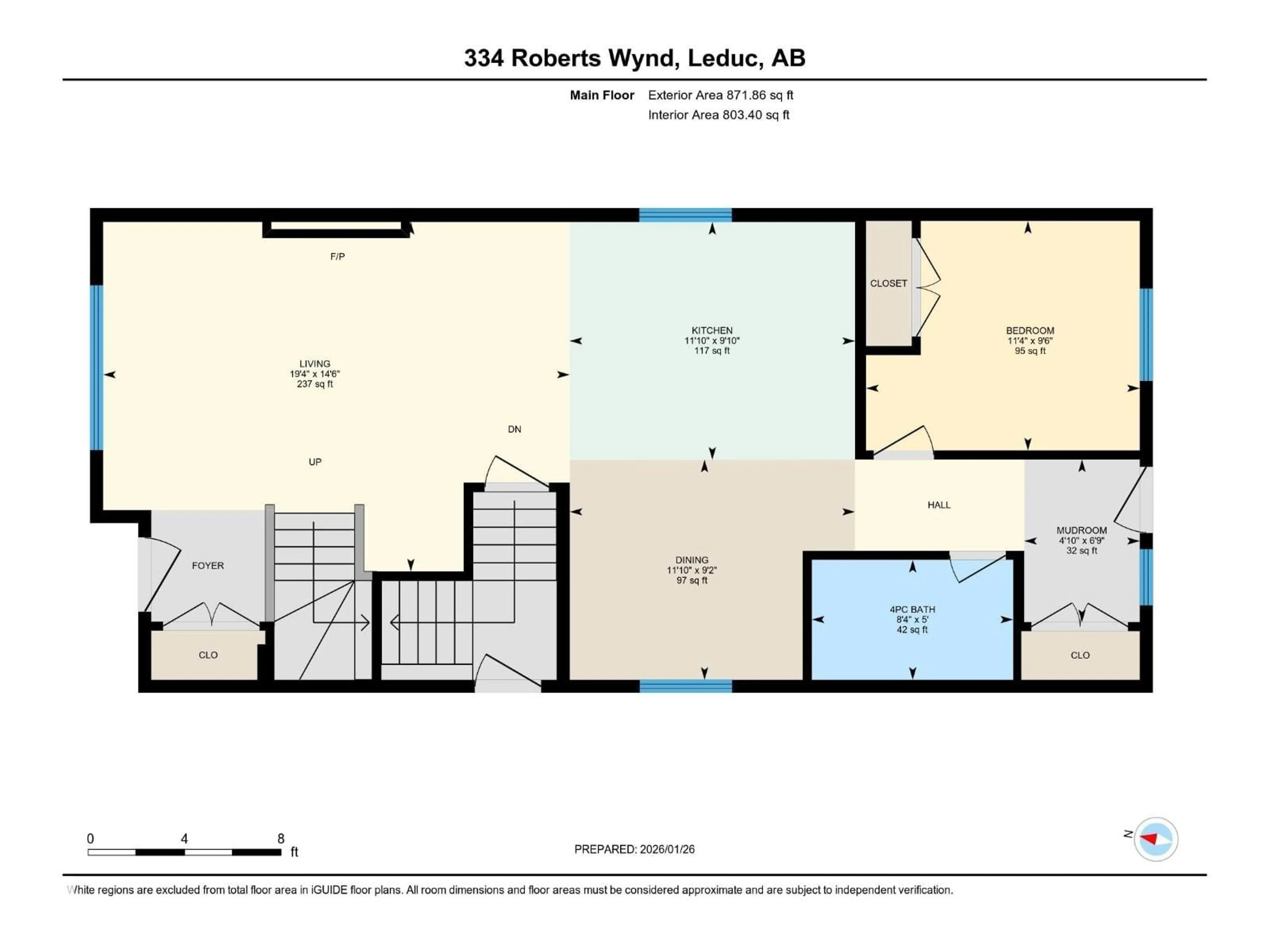 Floor plan for 334 ROBERTS WD, Leduc Alberta T9E1P9