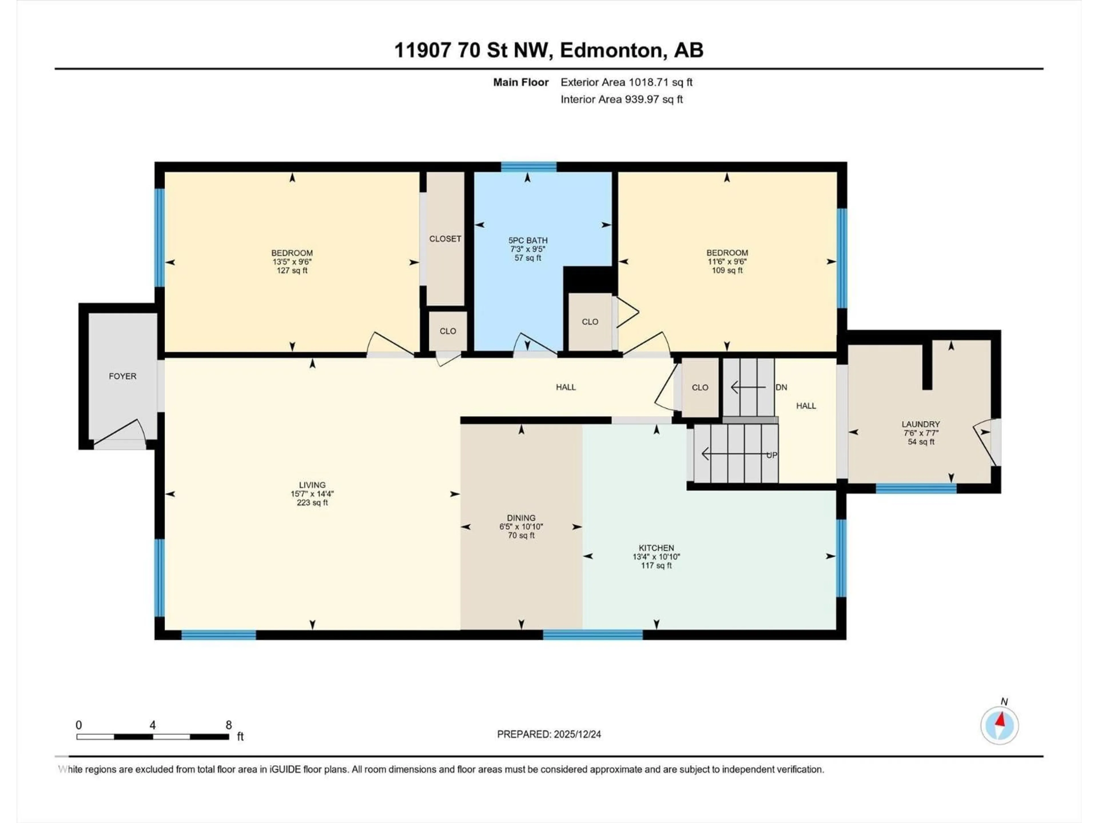 Floor plan for 11907 70 ST, Edmonton Alberta T5B1V1