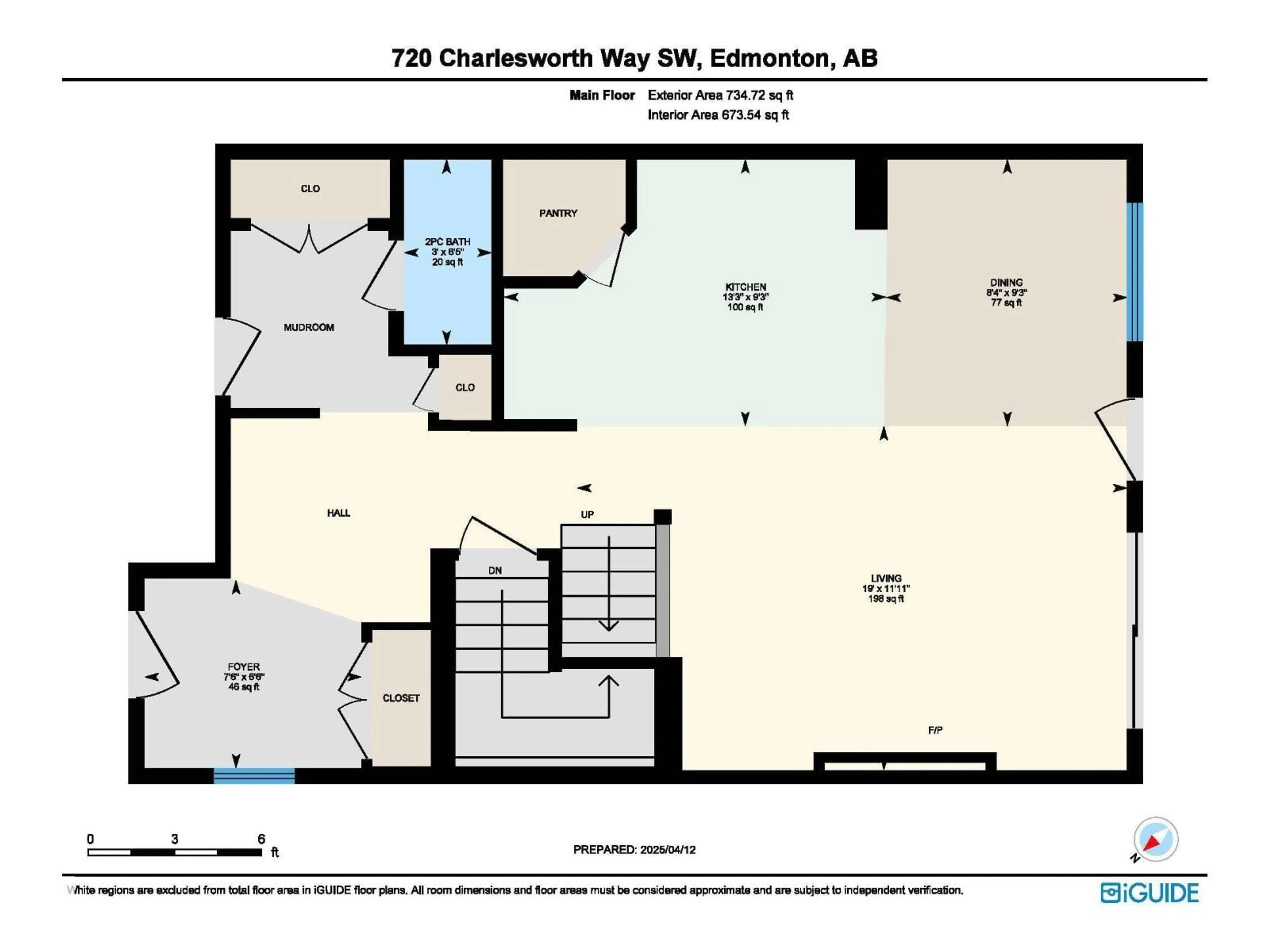 Floor plan for 720 CHARLESWORTH WY, Edmonton Alberta T6X2E9