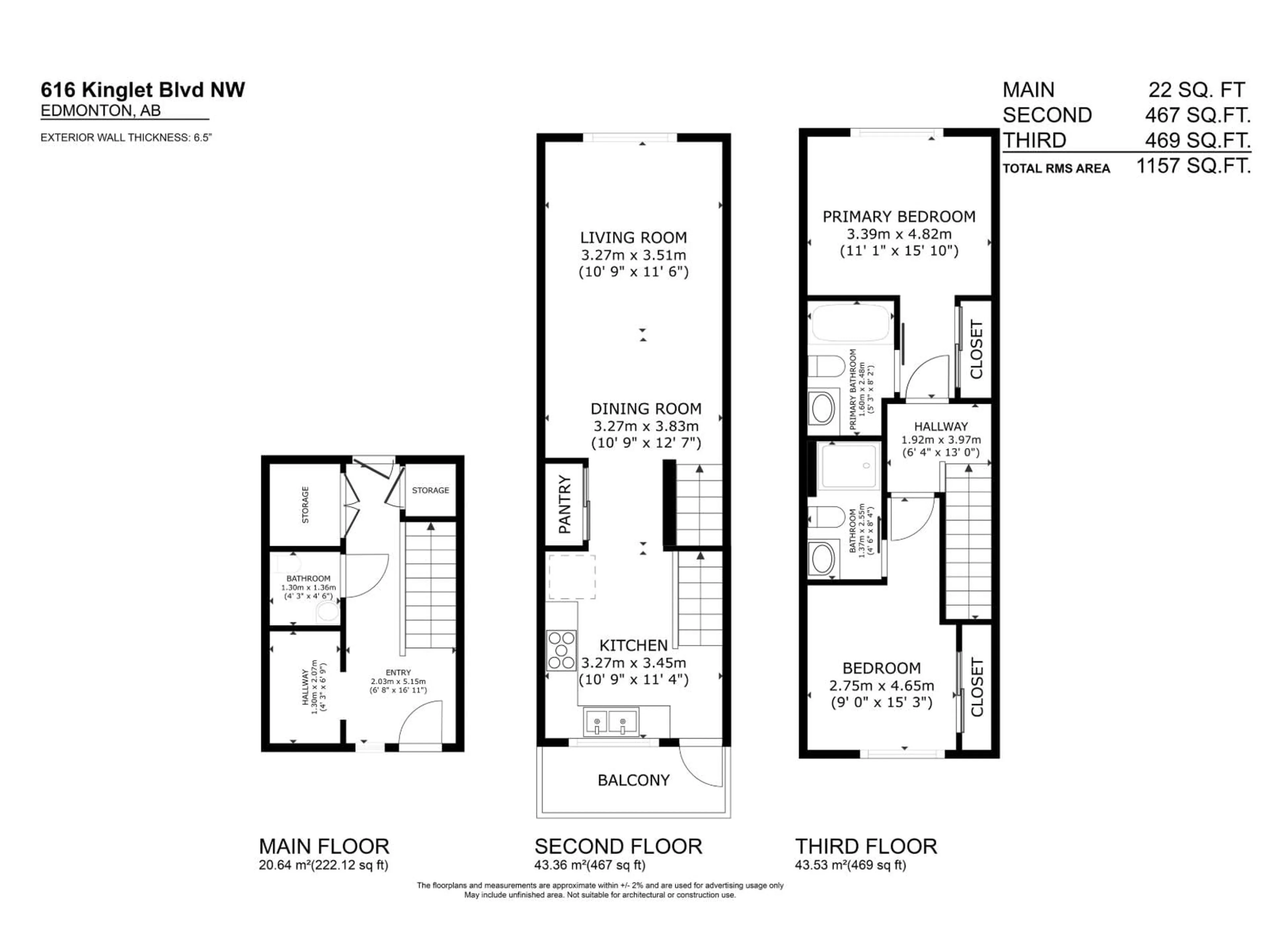 Floor plan for 616 KINGLET BV, Edmonton Alberta T5S0S9