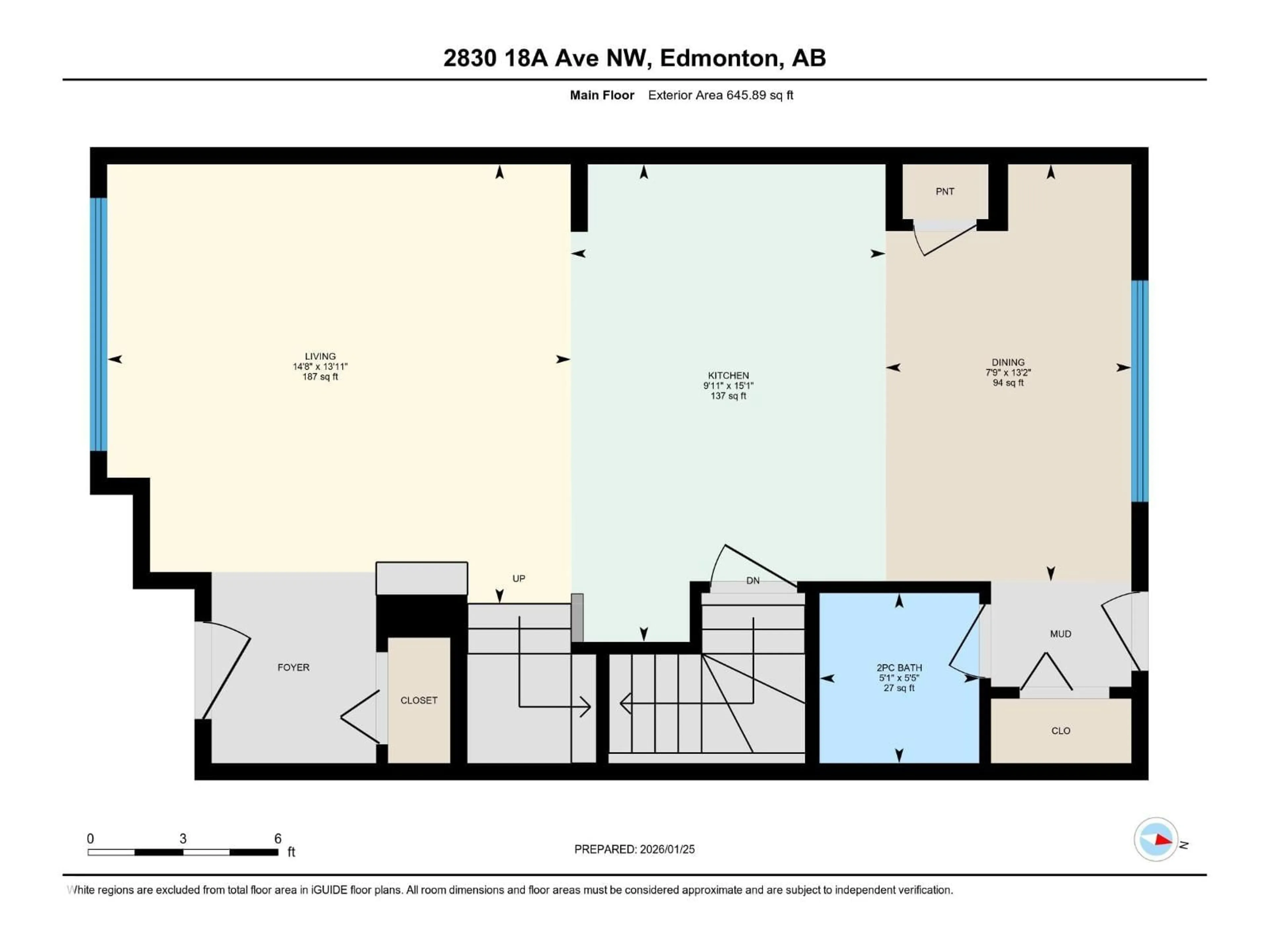 Floor plan for 2830 18A AV, Edmonton Alberta T6T0N8