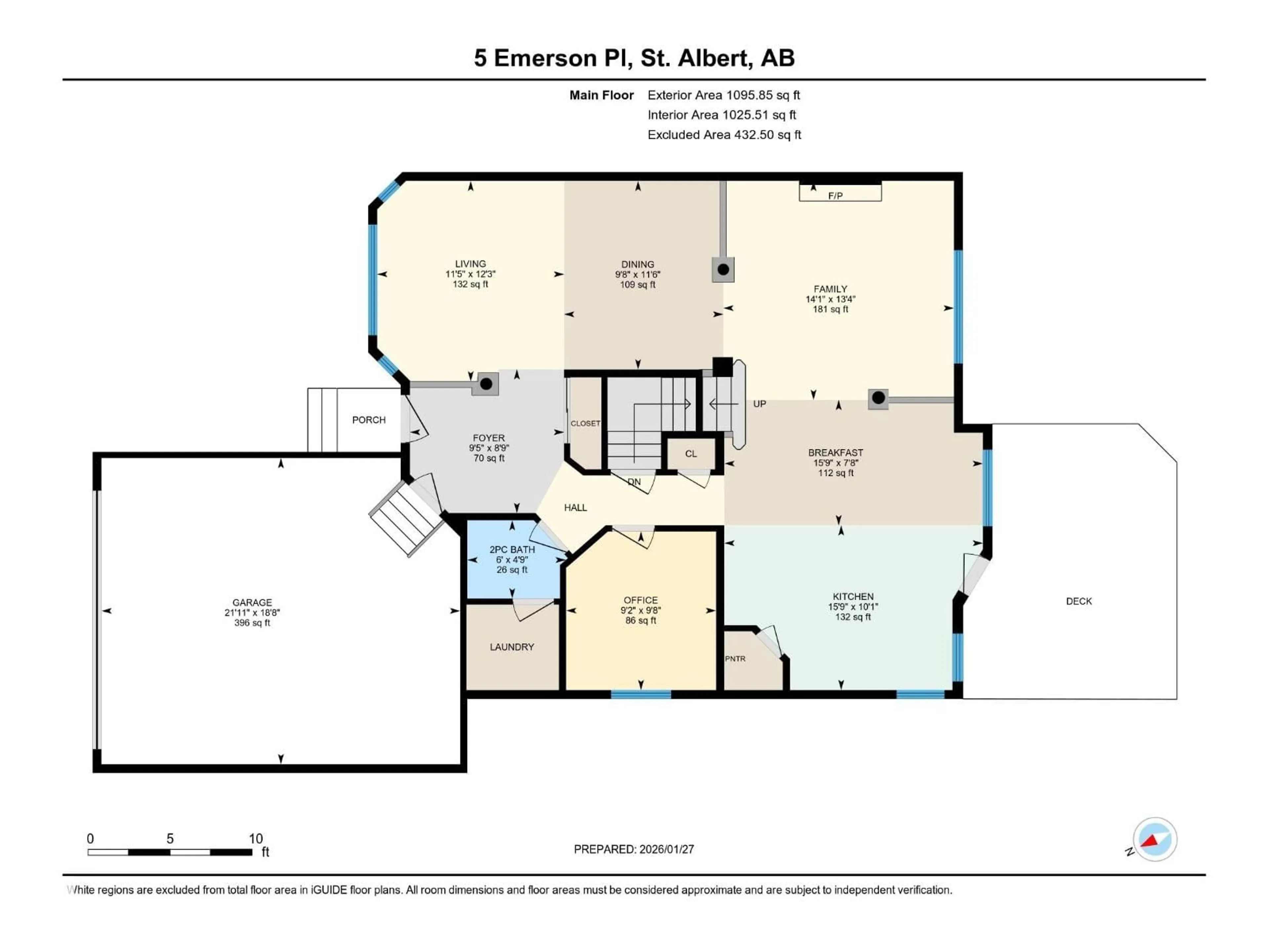 Floor plan for 5 EMERSON PL, St. Albert Alberta T8N5X3