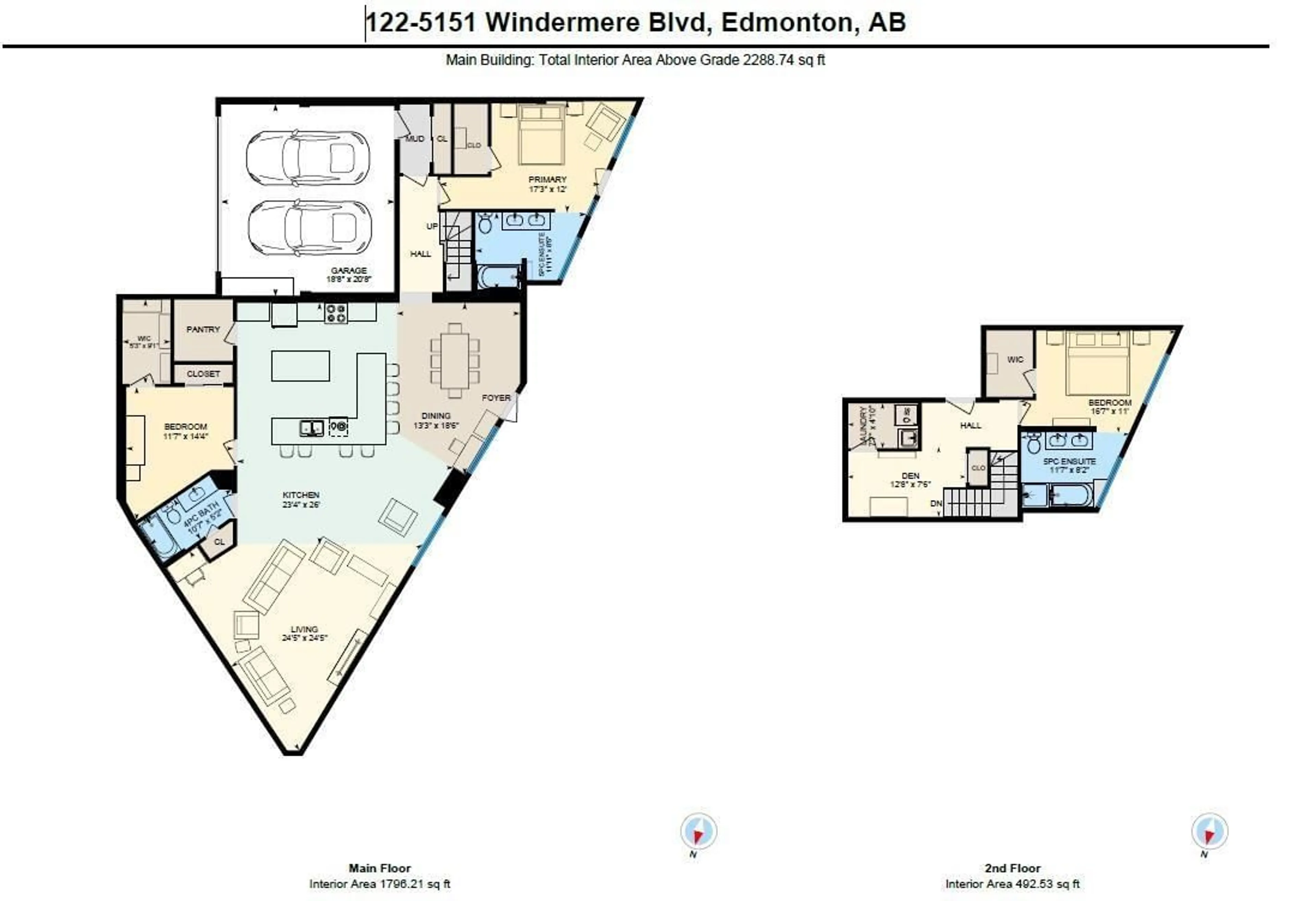 Floor plan for 122 5151 WINDERMERE BV, Edmonton Alberta T6W2K4