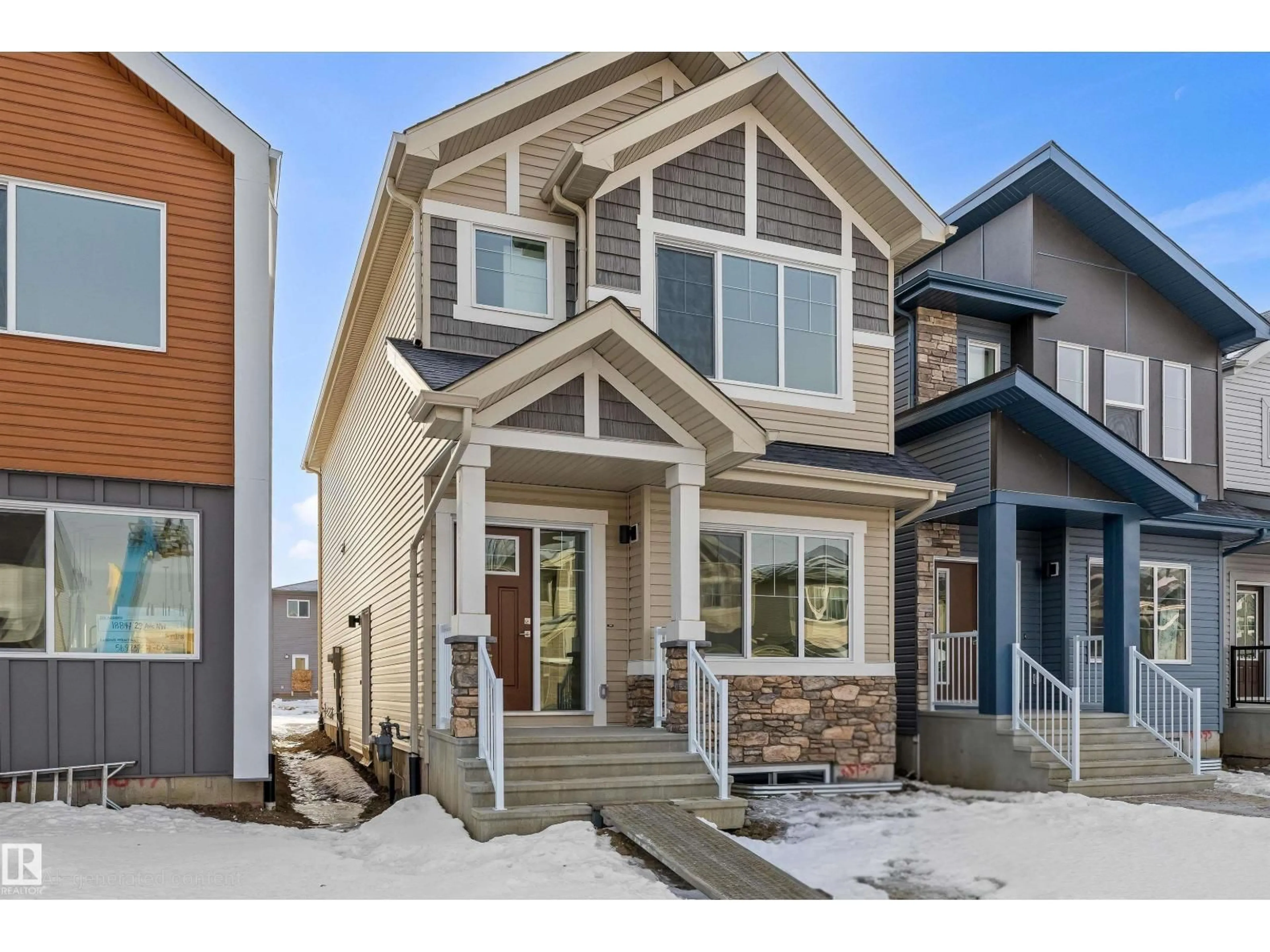 Home with brick exterior material, street for 18851 29 AV, Edmonton Alberta T6M3C5