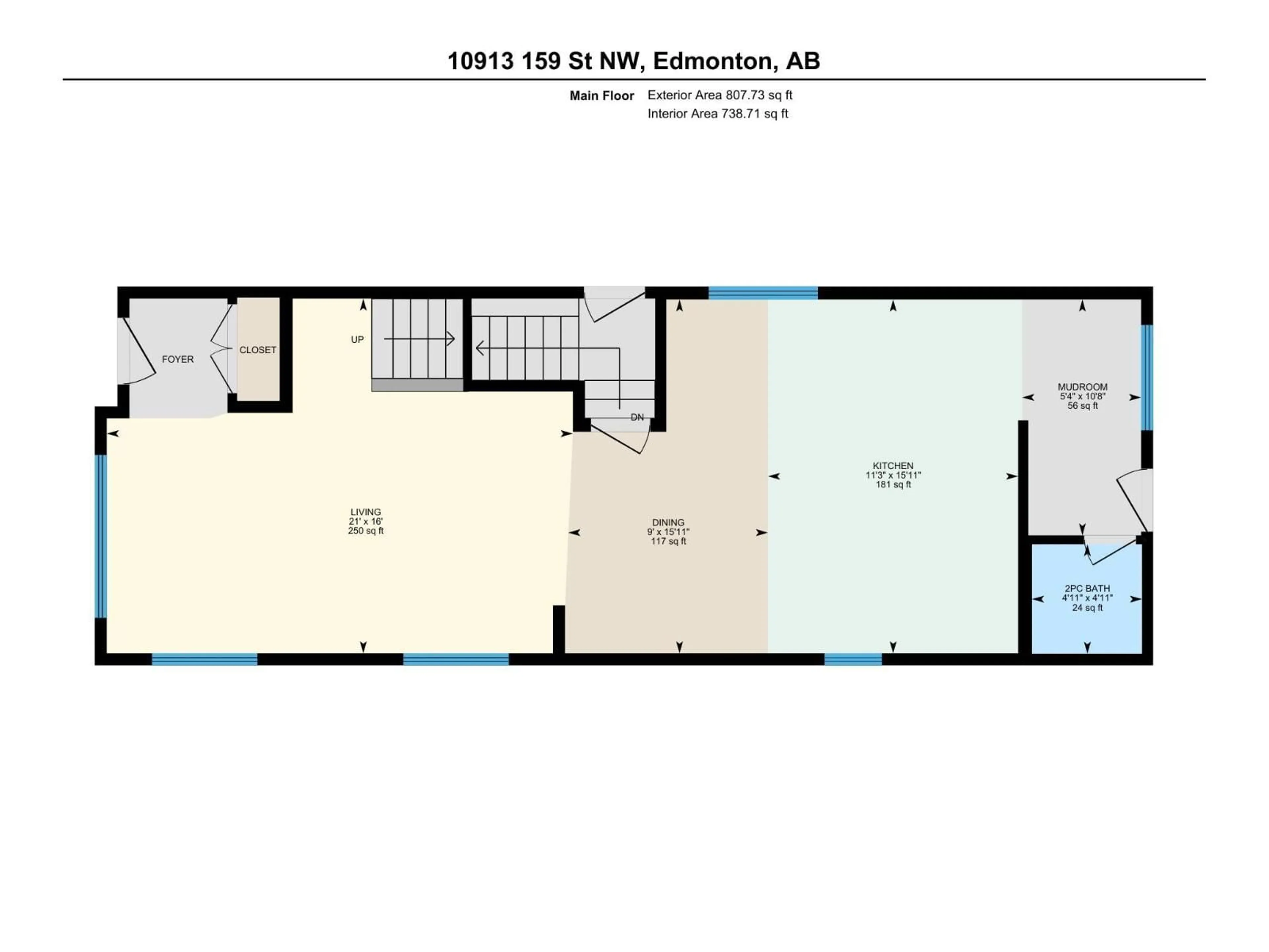 Floor plan for 10913 159 ST, Edmonton Alberta T5P3B9