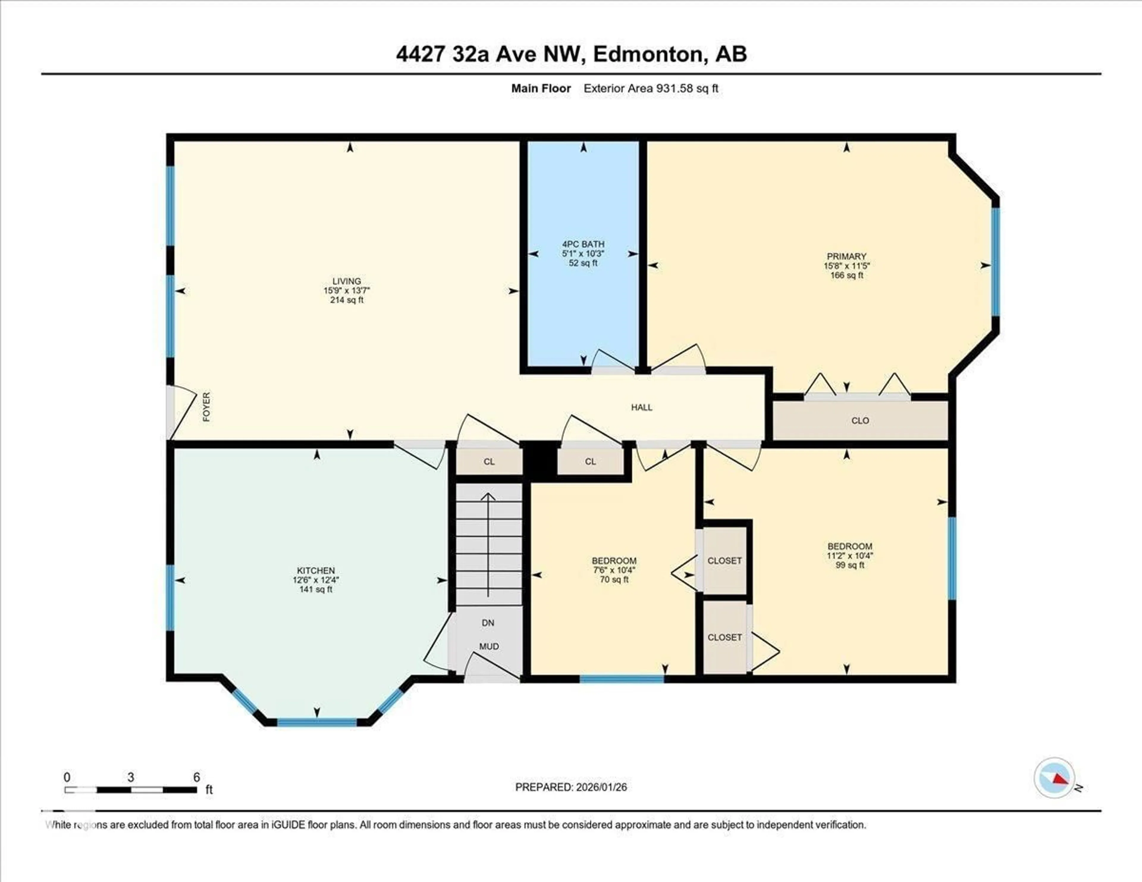 Floor plan for 4427 32A AV NW, Edmonton Alberta T6T0Y6