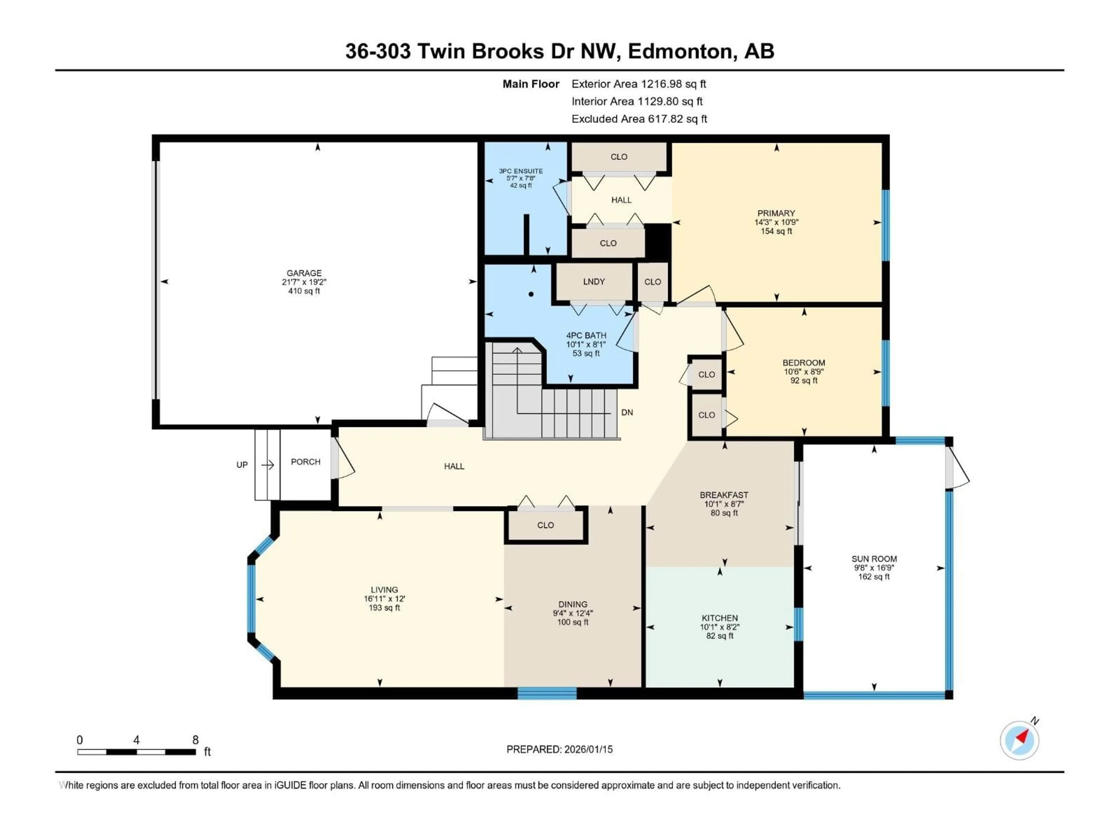 Floor plan for #36 - 303 TWIN BROOKS DR, Edmonton Alberta T6J6V3